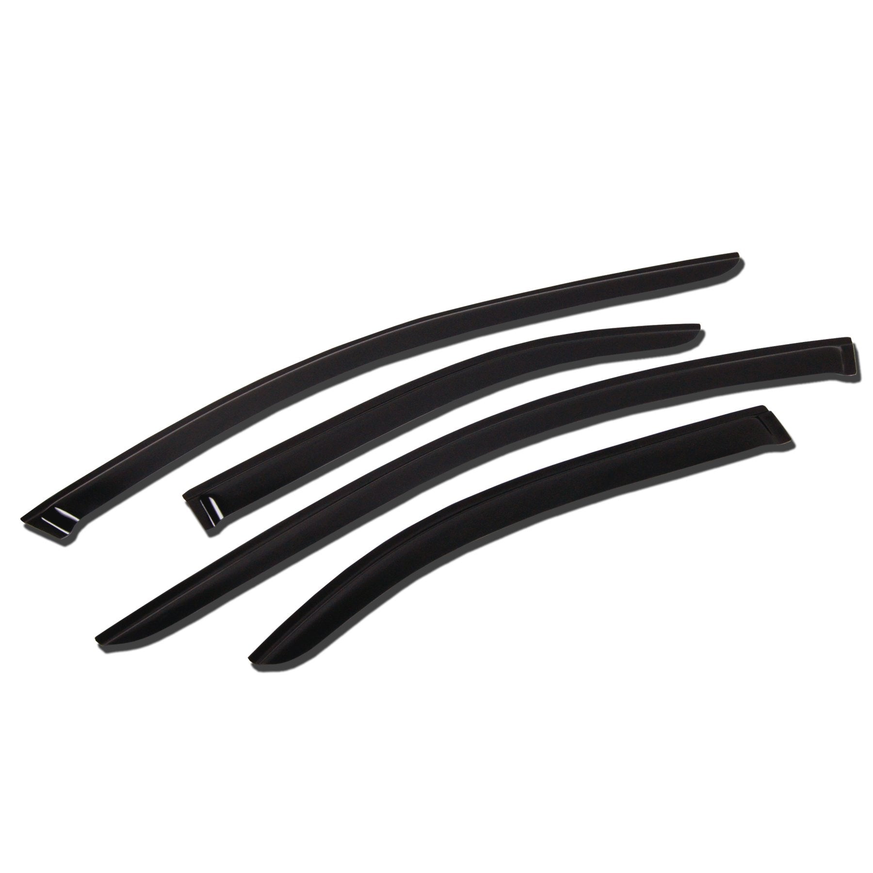 TuningPros WV-131-3 Window Visor Deflector Rain Guard Dark Smoke 4-pc Set