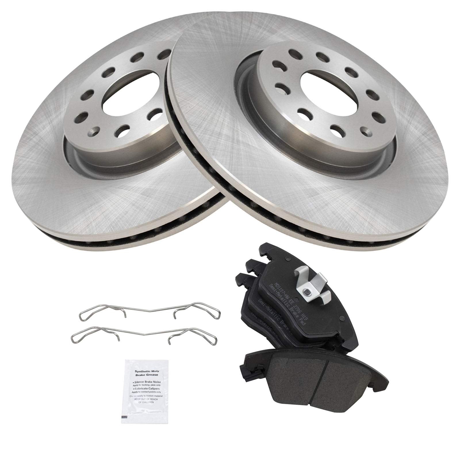 Trq Front Metallic Brake Pad & Rotor Set For Tt A3 Vw Cc Gti Jetta Passat