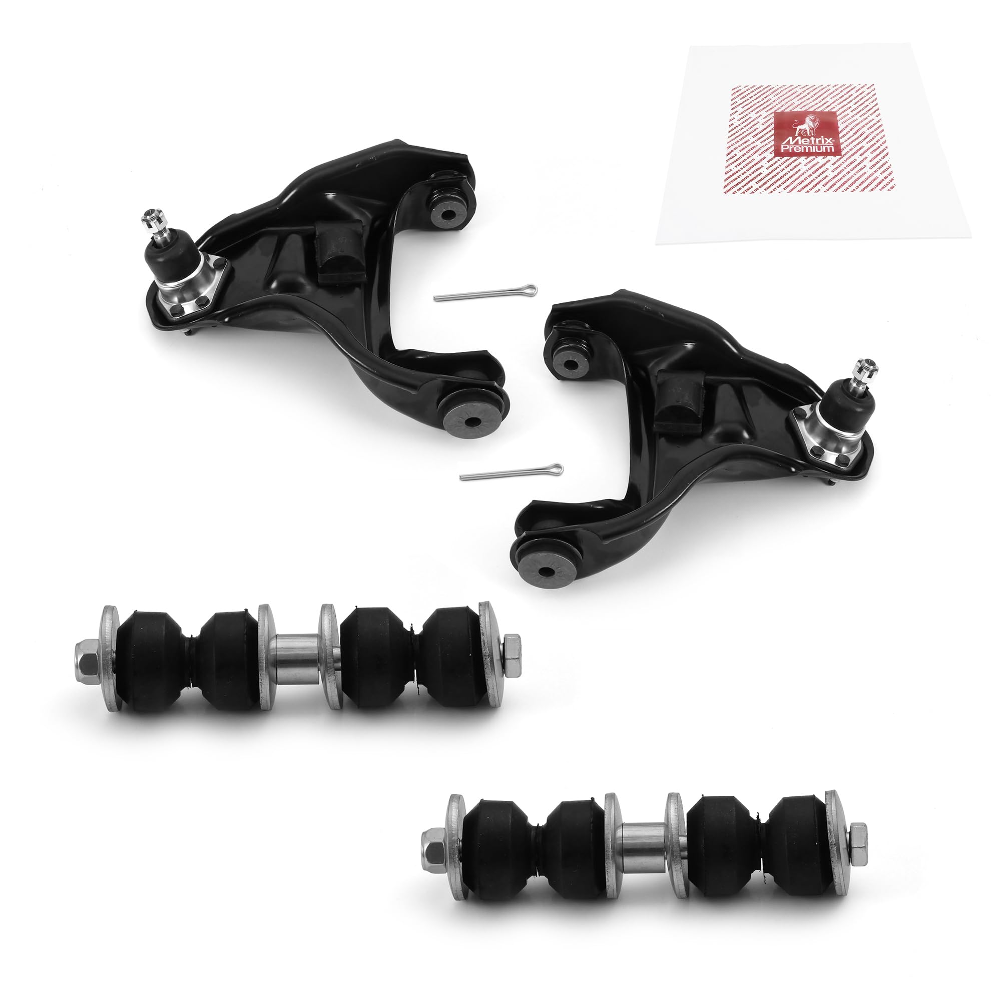 Metrix Premium Chassis Parts - 4 Pc Front Upper Control Arm & Front Sway Bar Stabilizer End Link Kit Fits 95-04 Chevrolet S10, 9