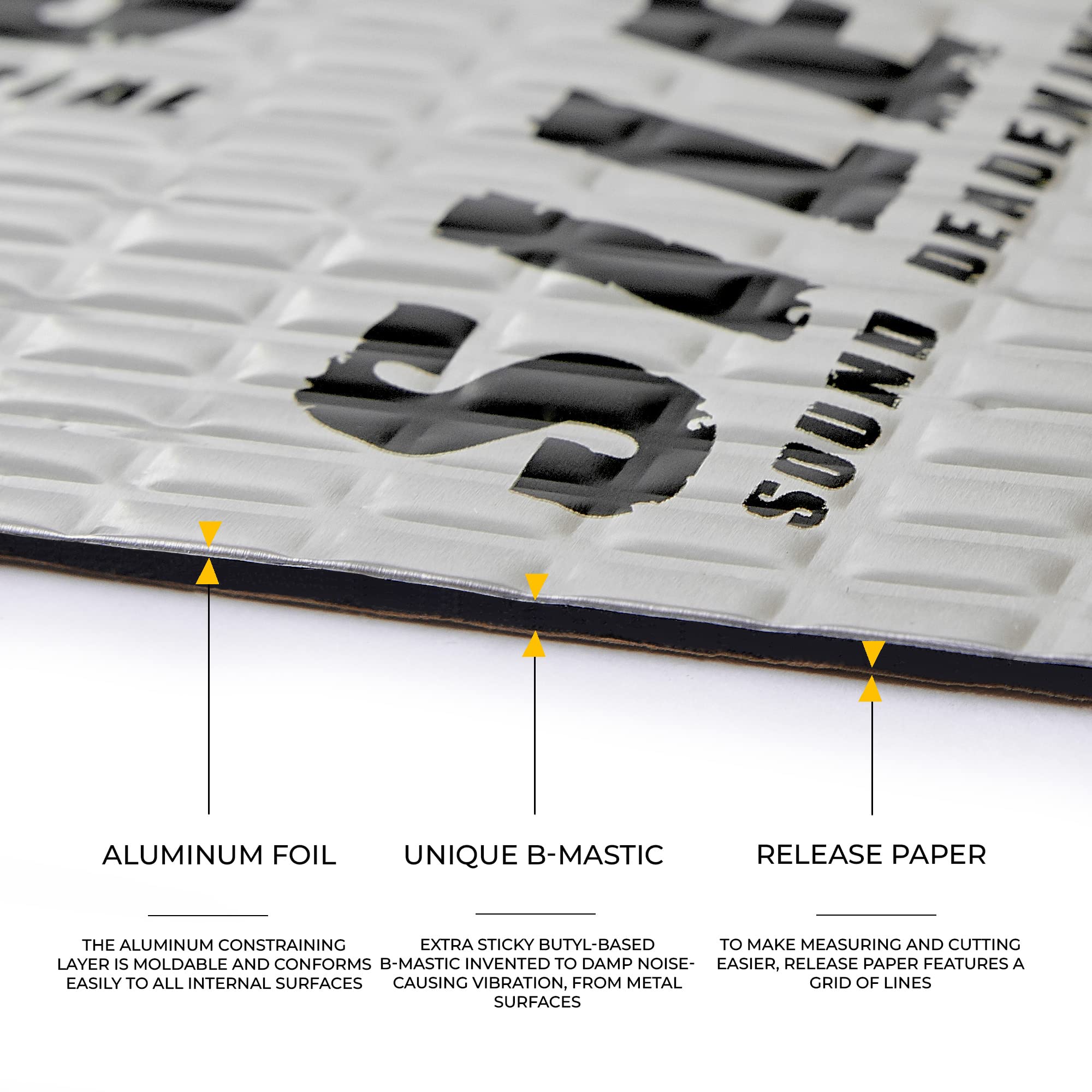 Siless 80 Mil (2Mm) 18 Sqft (1.7 Sqm) Car Sound Deadening Mat - Butyl Automotive Sound Deadener - Noise Insulation And Vibration