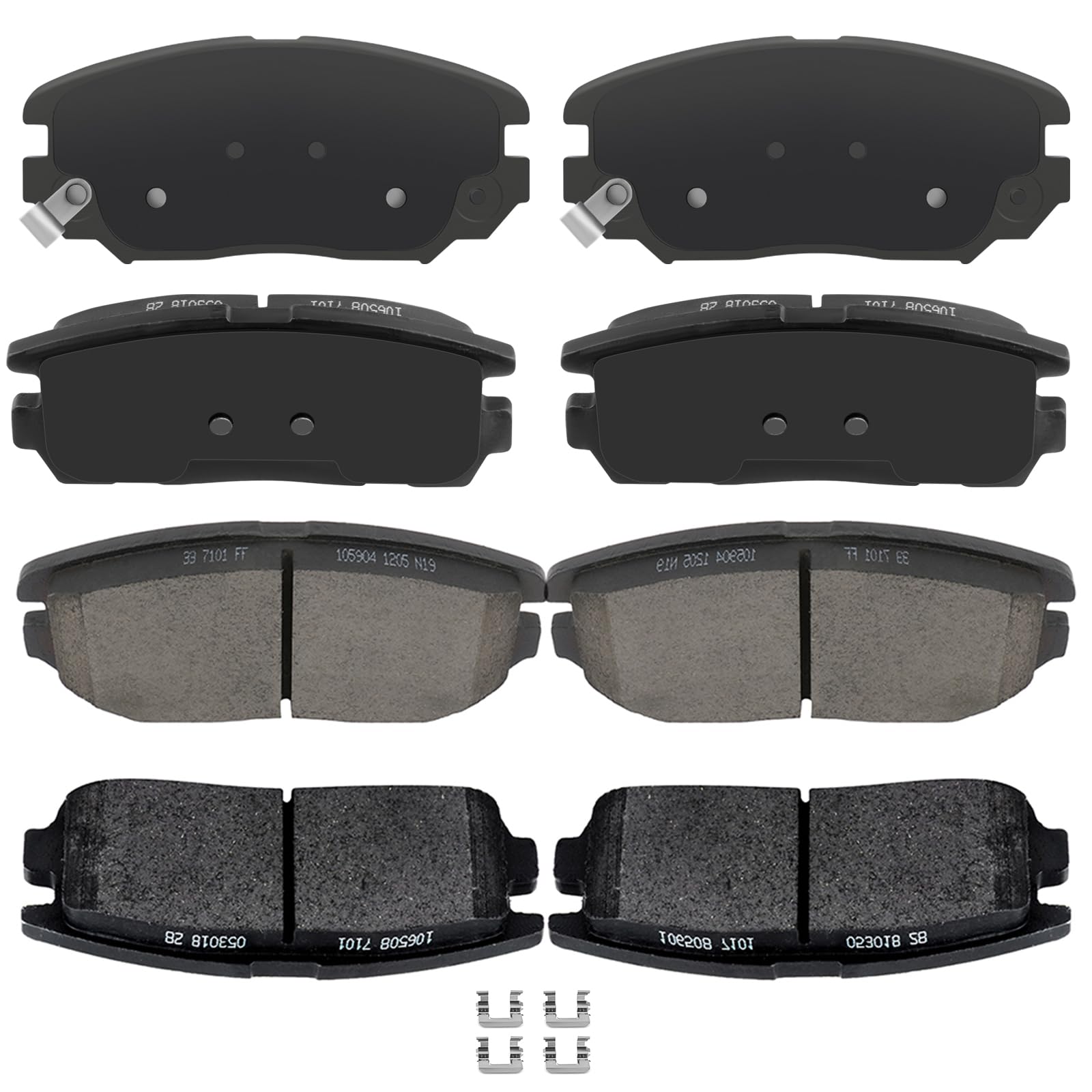 Automuto D1125 & D1275 Ceramic Brake Pads Kits, Front Rear 8Pcs Brake Pads Set Fit For 2010-2017 For Chevrolet Equinox,2010-2017