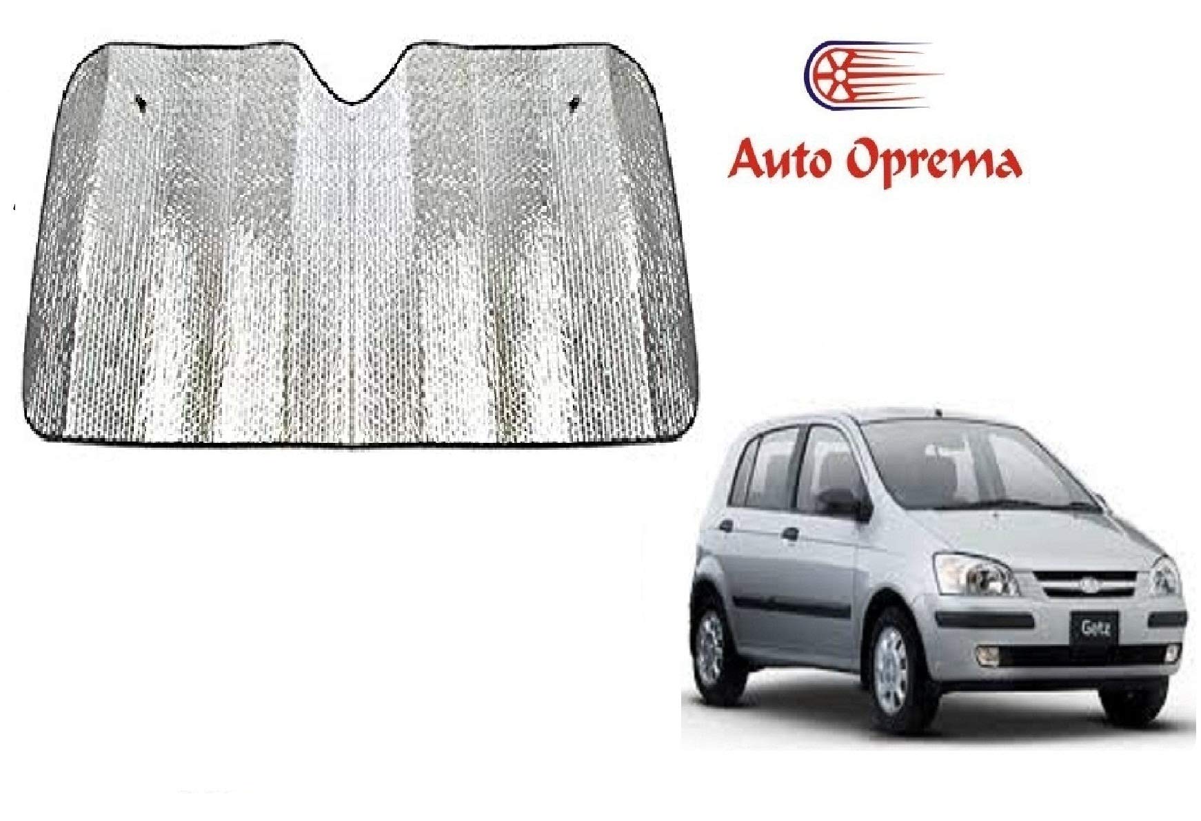 Auto Oprema (Award Winner at INDIAS Rising Star 2024) Front Foldable Metal/Foil Car Sunshade (Silver) 1 Pieces for Hyundai Get
