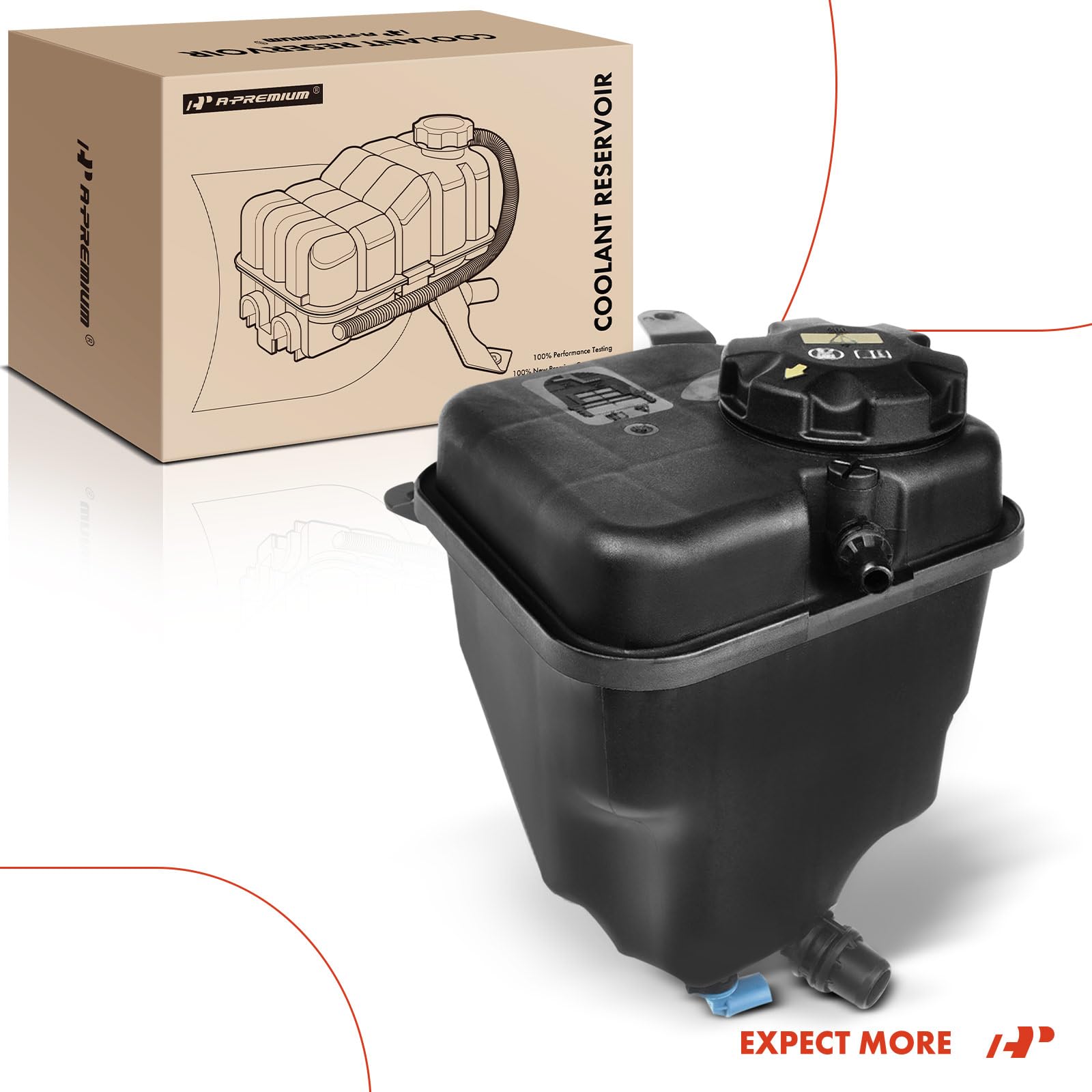 A-Premium Engine Coolant Overflow Recovery Reservoir Tank [With Sensor & Cap] Compatible With Bmw [E90 E92 E93] 335I Xdrive 2009