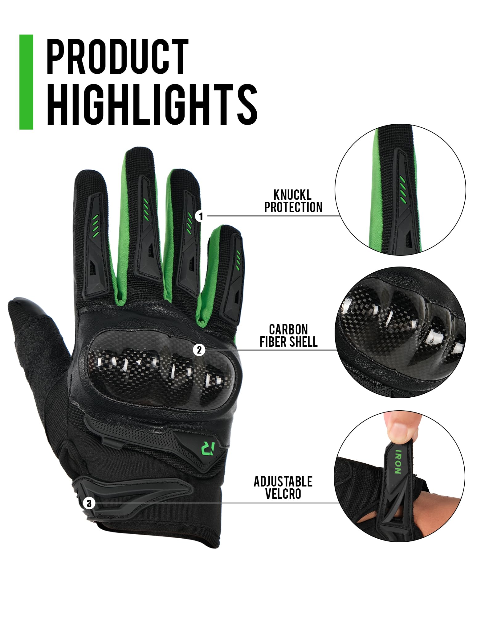 Iron Jia 'S Motorcycle Gloves For Men And Women, Summer Touchscreen Riding Gloves With Carbon Fiber Protection For Road Racing,