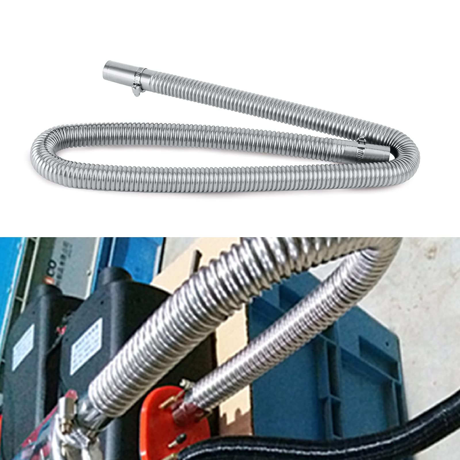 COLOR TREE 1 Inch Stainless Steel Exhaust Pipe for Parking Air Heater 60CM Silver - Model SKUB09259
