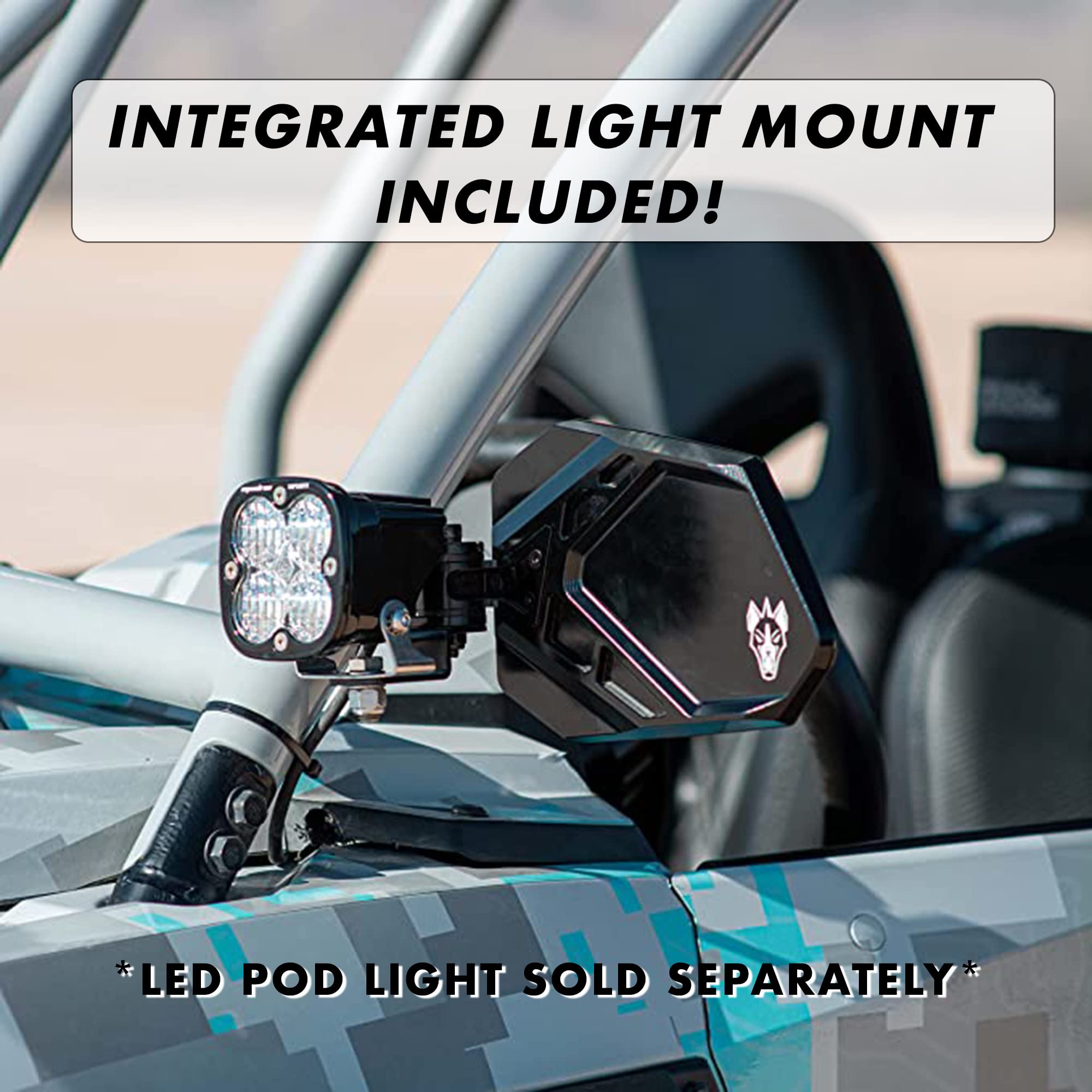 CUERO PRO Black 1.75'' - Side Mirrors for UTV Set - UTV Mirror Set Includes 2 Mirrors - Compatible with Bar Size of 1.75'' - RZR