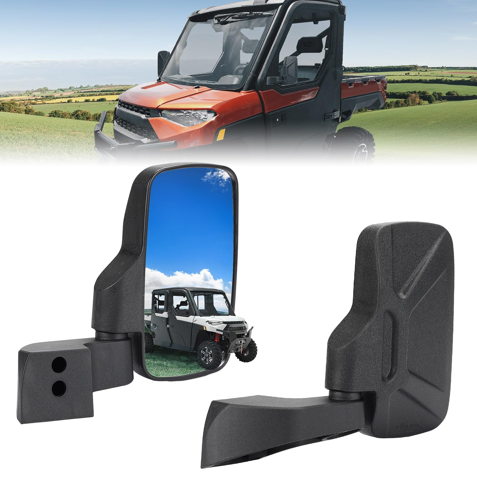 Kemimoto Door Mounted Side Mirrors Compatible With Ranger Crew Sp Xp 1000 570 (Not For Midsize) Northstar, Commercial, Any Polar