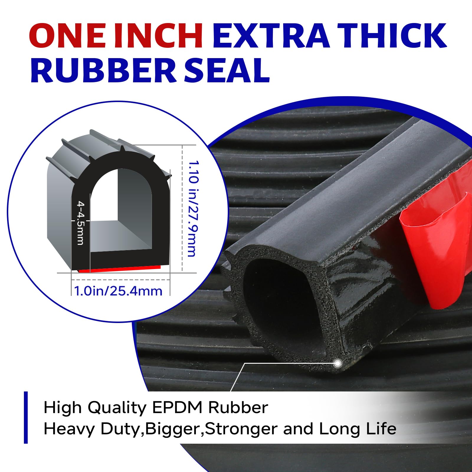 D Shape Door Rubber Seal Strip,1'' Rv Slide Out Seal Self-Adhesive Epdm Rubber,Heavy Duty Automotive Weather Stripping For Fill