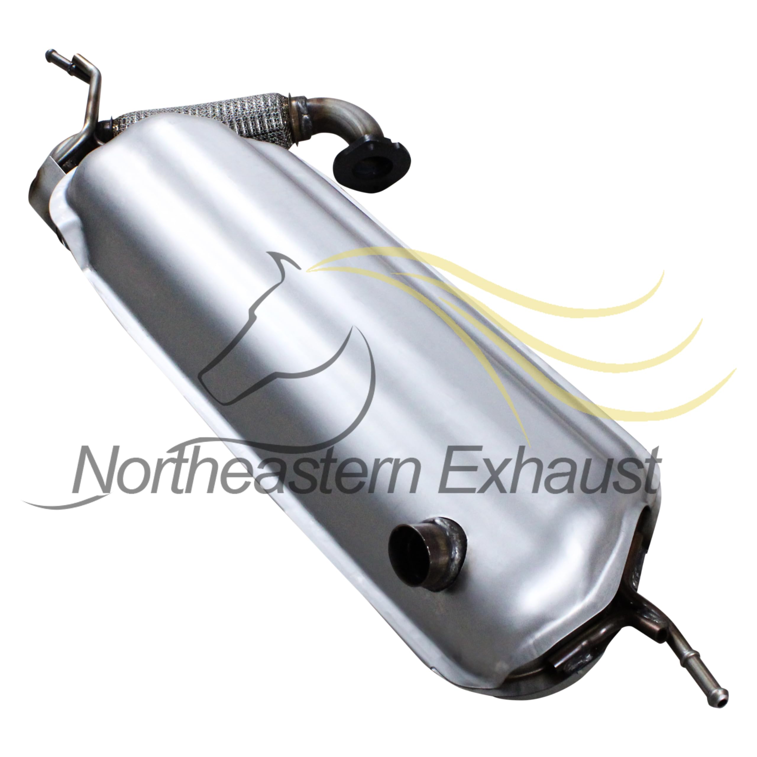 Northeastern Exhaust Stainless Steel Rear Muffler for Smart Fortwo 2008-2015 1.0L - Free Gasket & Bolts Included, Silver, Model API 535798