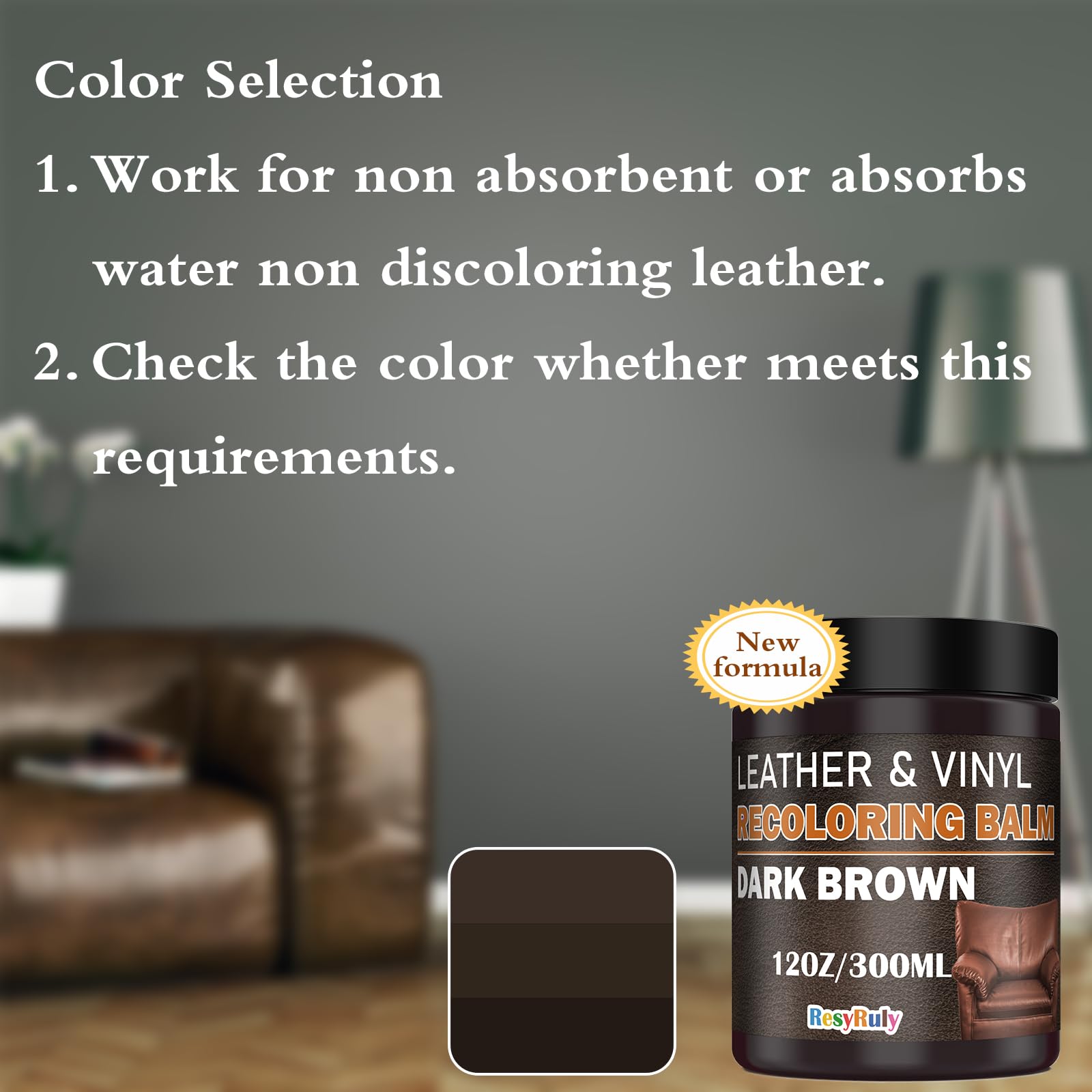 Leather Recoloring Balm Dark Brown Leather Dye Vinyl Paint Car Interior Seat Furniture Couch Recliner Chair Boots Jacket Shoes B