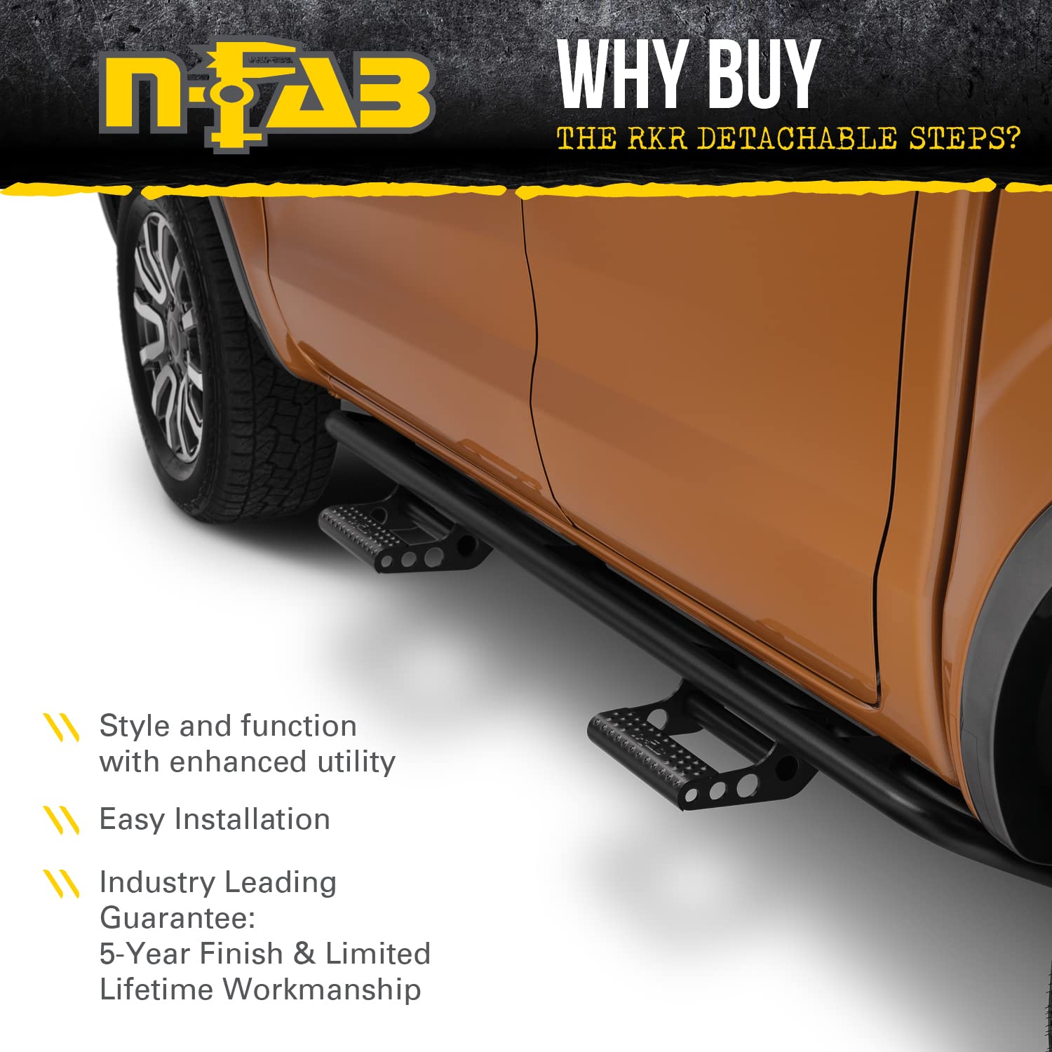 N-Fab Rkr Rails For Toyota 4Runner | Cab Length, Tubular Steel, Textured Black | T104Rkr4R | Fits 2010-2023 Toyota 4Runner (Does Not Fit 2010-2019 Limited And 2010-2013 Sr5 Models) Suv, Srw Gas