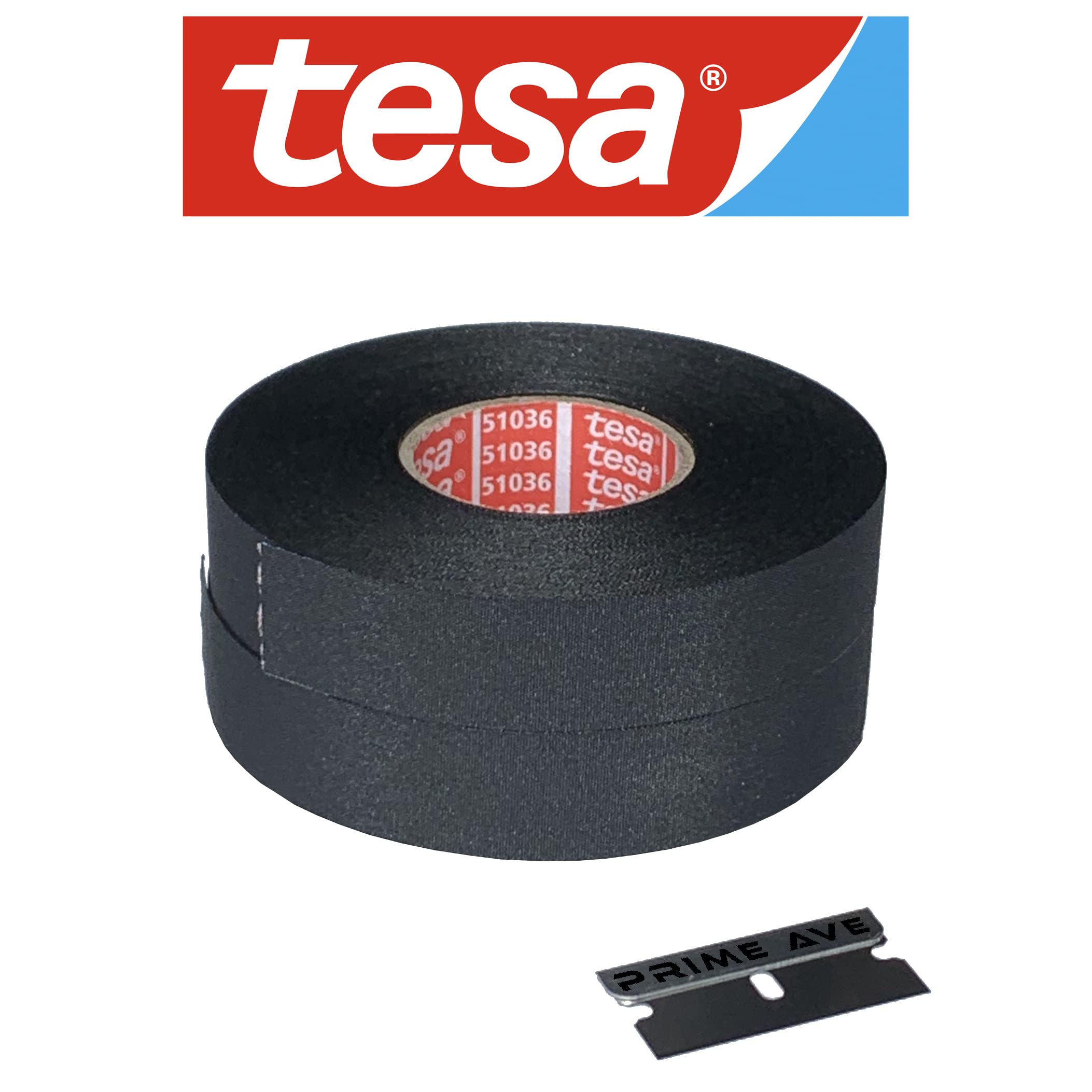 Prime Ave Razor + (2) Tesa 51036 High Heat Electrical Tape for Wire Harness, Cables for Automotive Engine, Protect Against High