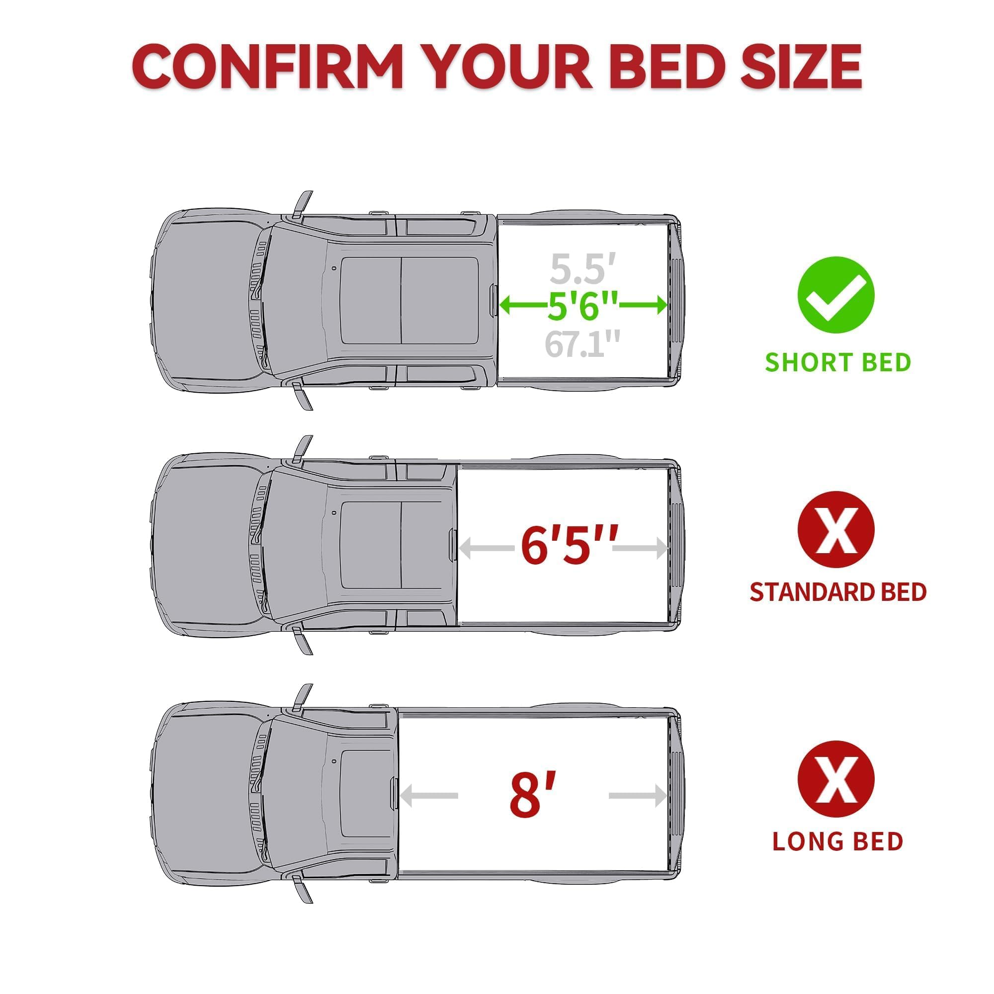 Yitamotor Hard Tri-Fold Truck Bed Tonneau Cover Compatible With 2015-2025 Ford F-150 5.5 Ft Bed
