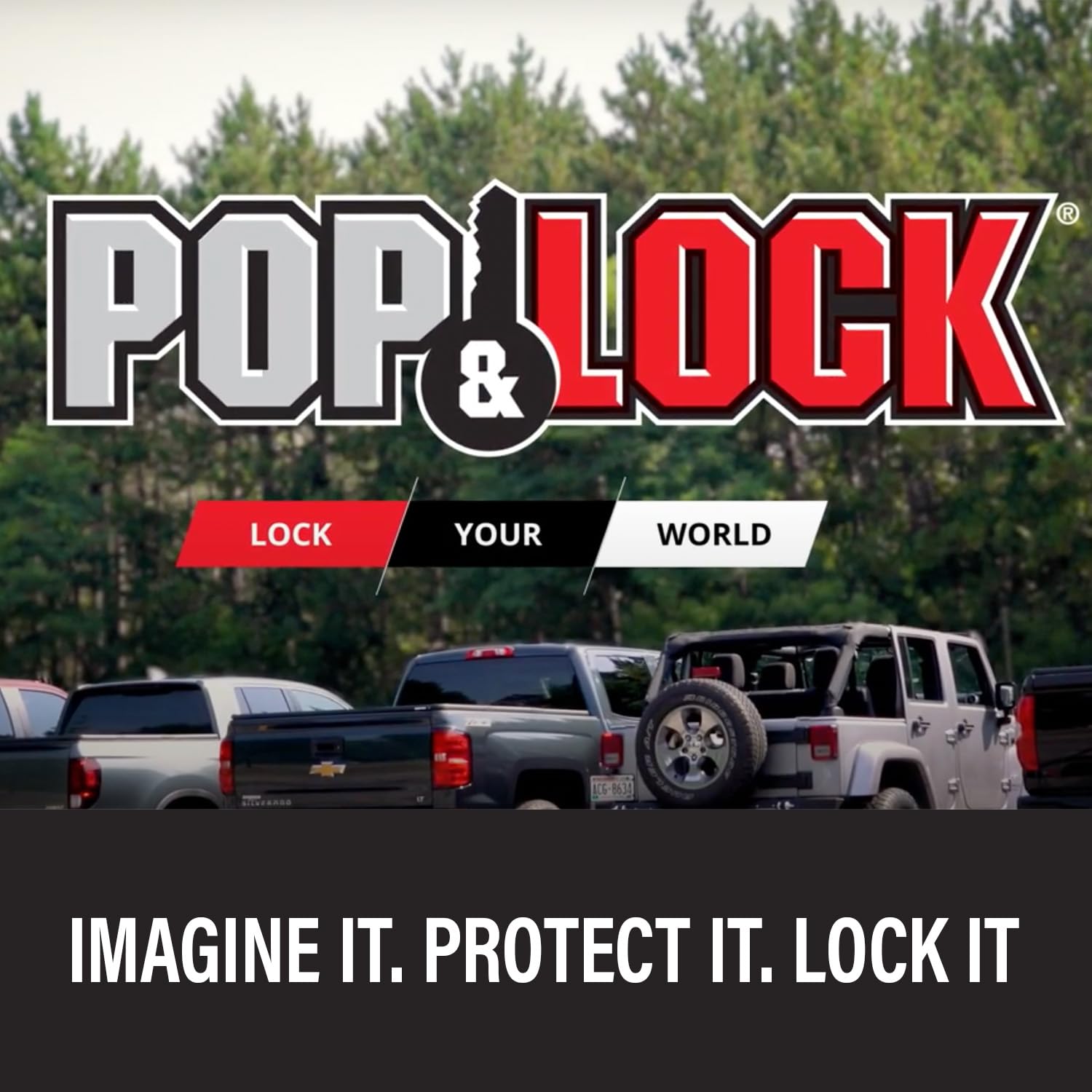 Pop & Lock Universal Black Tailgate Lock, Key Lock, Pl9900, The Gate Defender, Truck Theft Prevention, Made In Usa