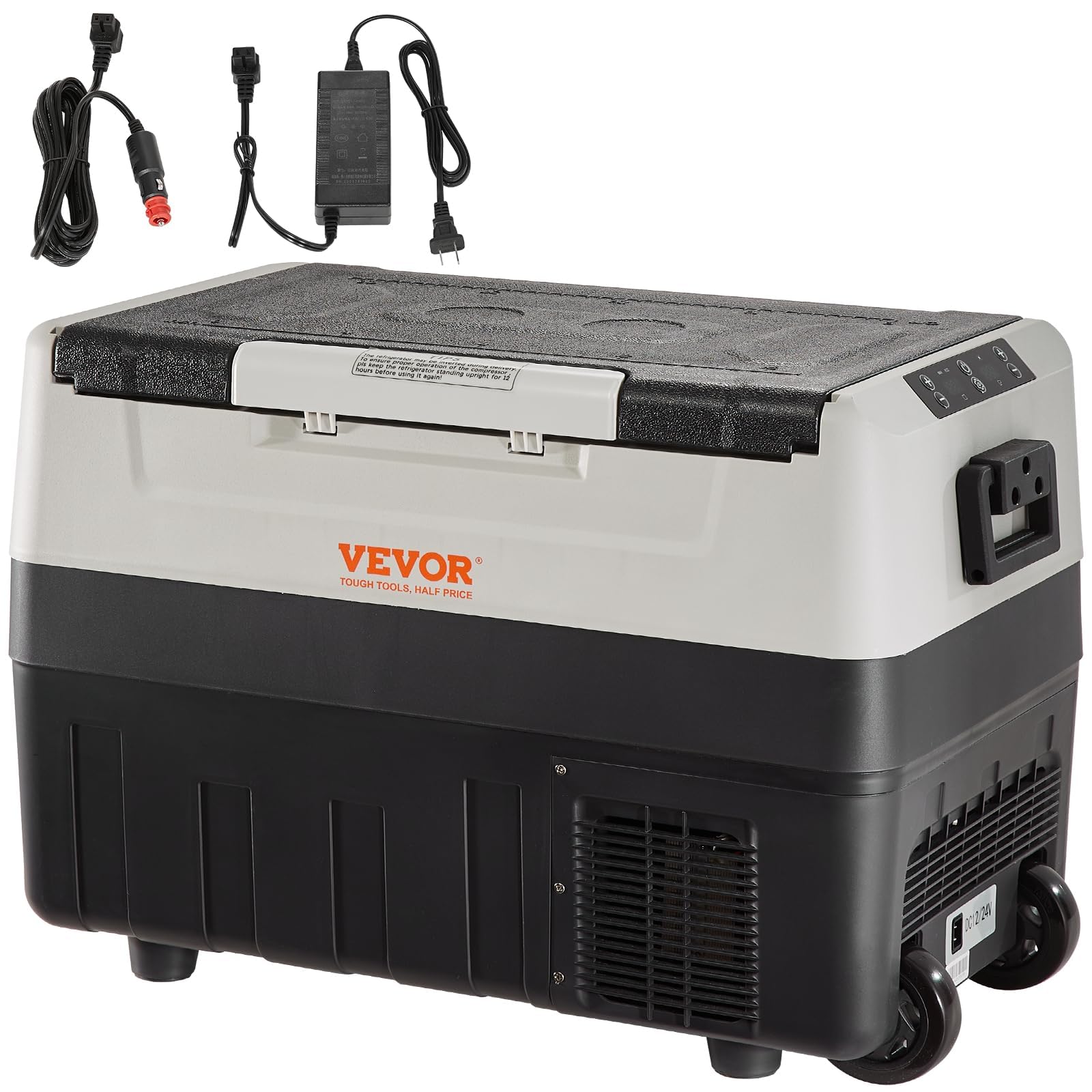 Vevor Car Refrigerator, 12 Volt Car Refrigerator Fridge, 58 Qt/55 L Dual Zone Portable Freezer, -4?-50? Adjustable Range, 12/24V Dc And 100-240V Ac Compressor Cooler For Outdoor, Camping, Travel, Rv