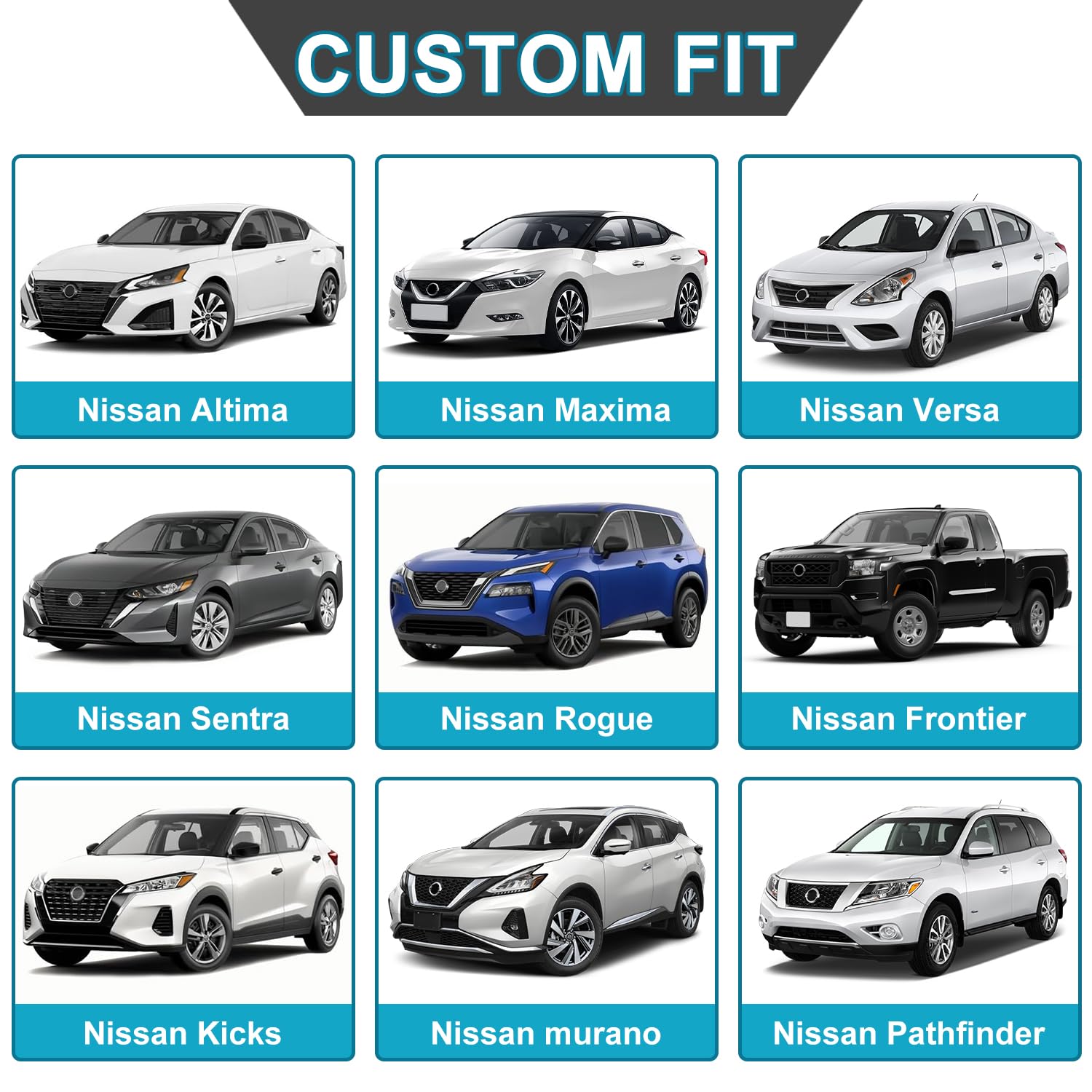 Giant Panda Front Seat Cover For Nissan, 3D Air Mesh Car Seat Covers Custom Fit Nissan Rogue Altima Sentra Versa Kicks Frontier