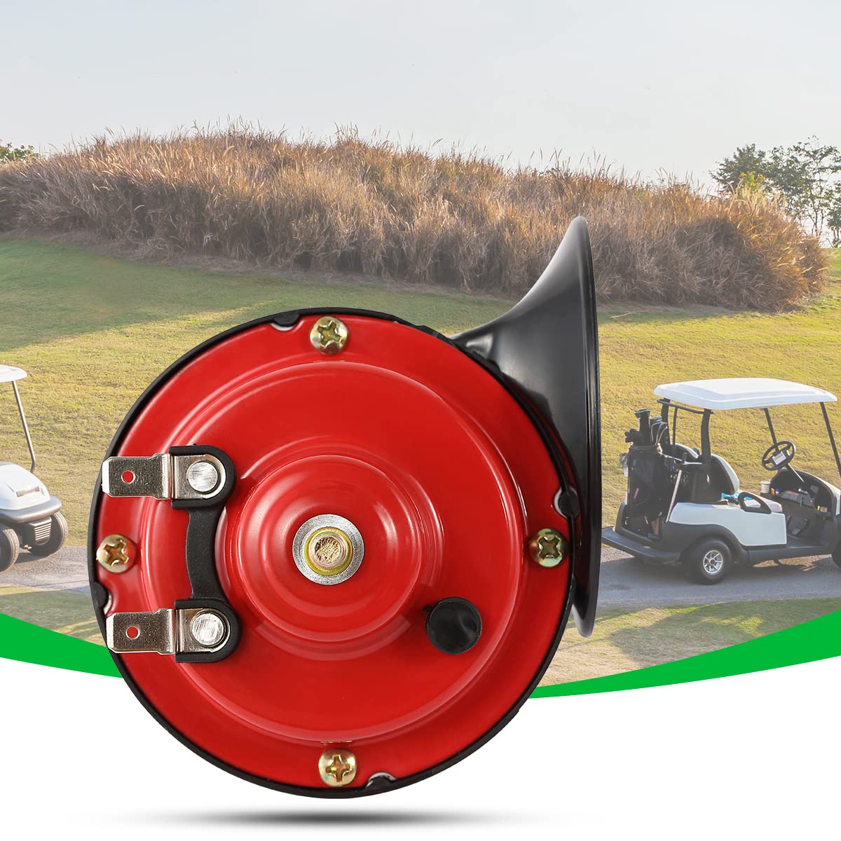 XUANYUDG0769 12V Universal Snail Golf Cart Horn Kit, Adjustable Volume Control Electric Horn for EZGO, Club Car, Yamaha, UTVS, A