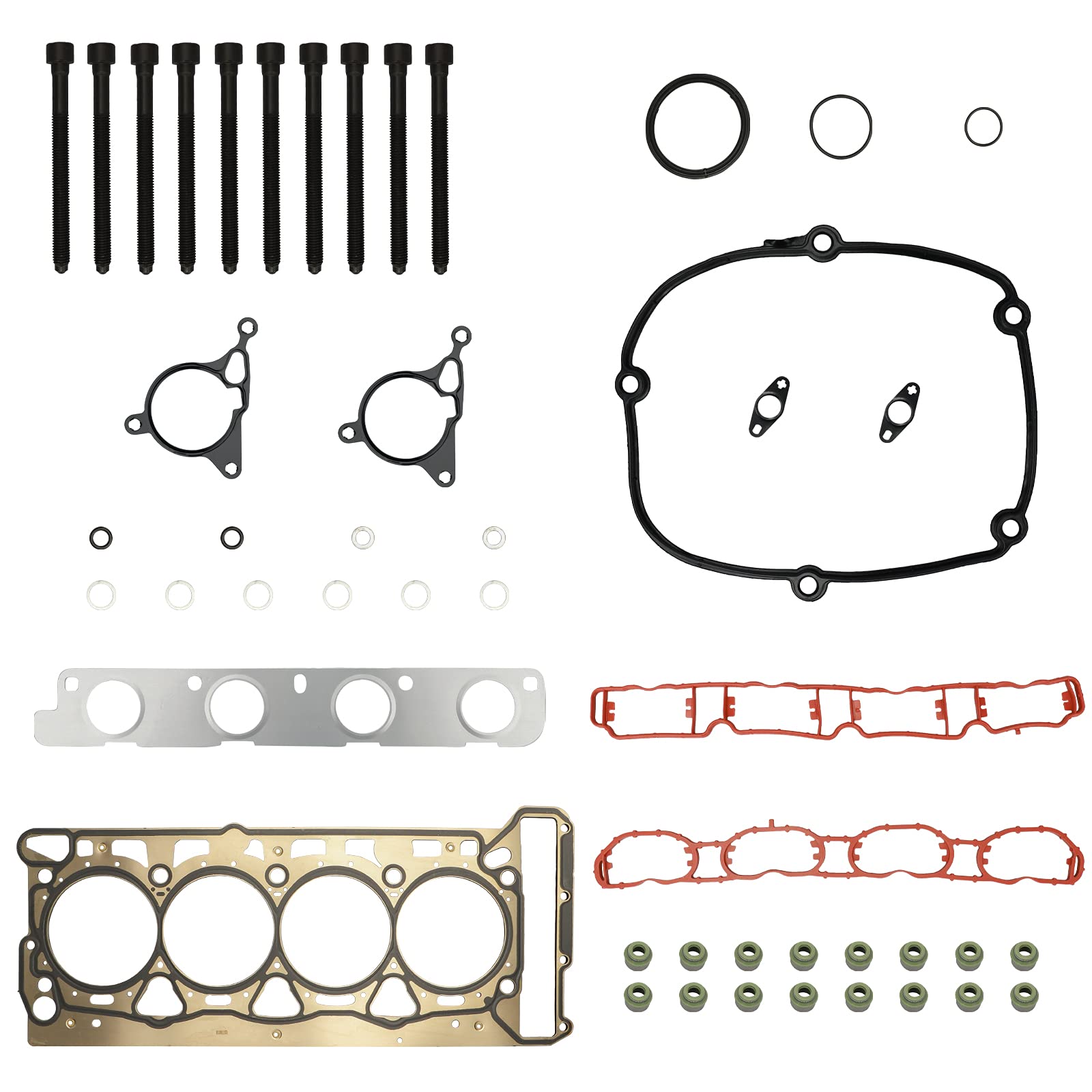 Head Gasket Bolts Set For 2009 2010 2011 2012 For Audi A4 Quattro For Audi A5 Quattro For Audi Q5 For Audi Tt 2008-2013 For Audi