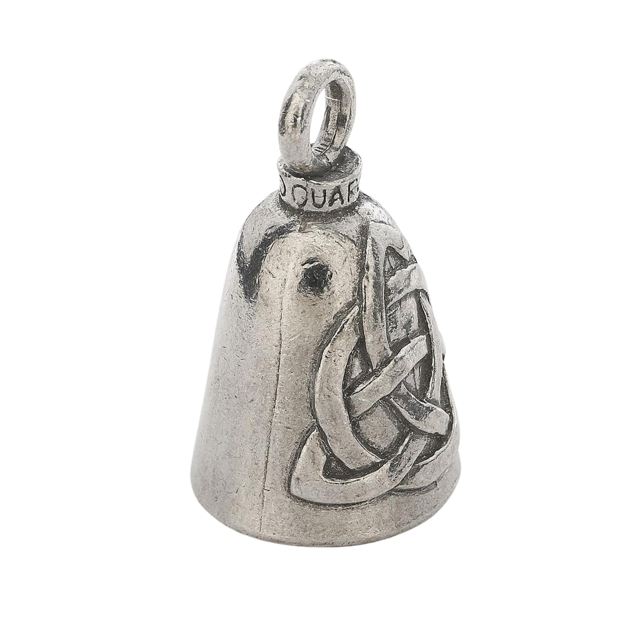Guardian Bell Trinity Knot Triquetra Good Luck Bell W/Keyring & Black Velvet Gift Bag | Motorcycle Bell | Lead-Free Pewter | Goo