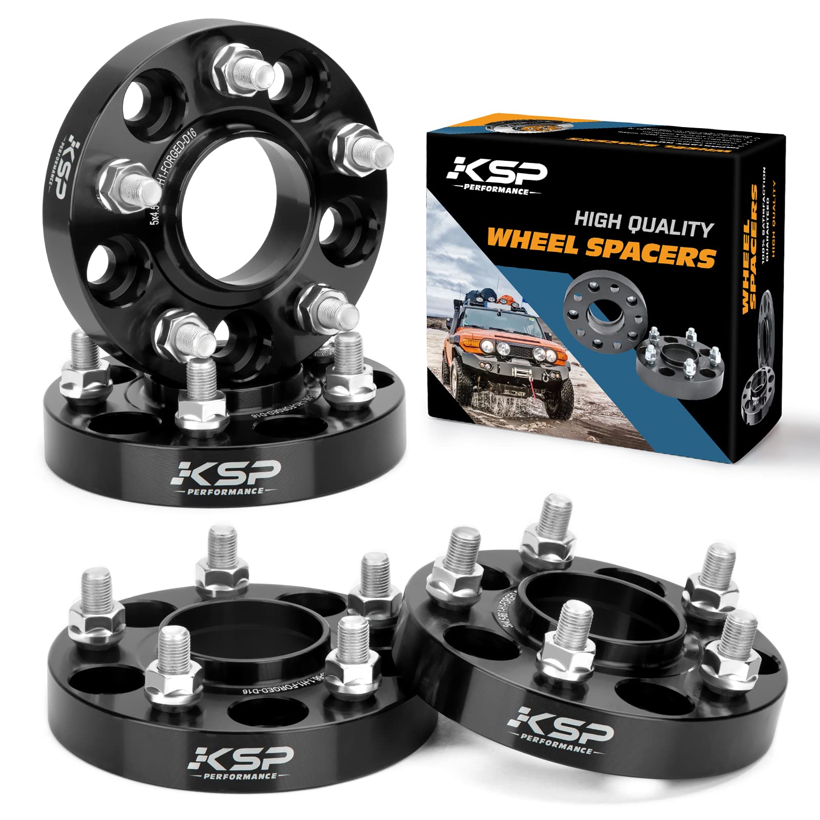 Ksp 1'' Wheel Spacers For Nissan 350Z 370Z, 4Pcs 5X4.5   Forged Spacer Fit Infinit G35 G37 Fx35, 25Mm Thick 5X114.3 Bolt Pattern