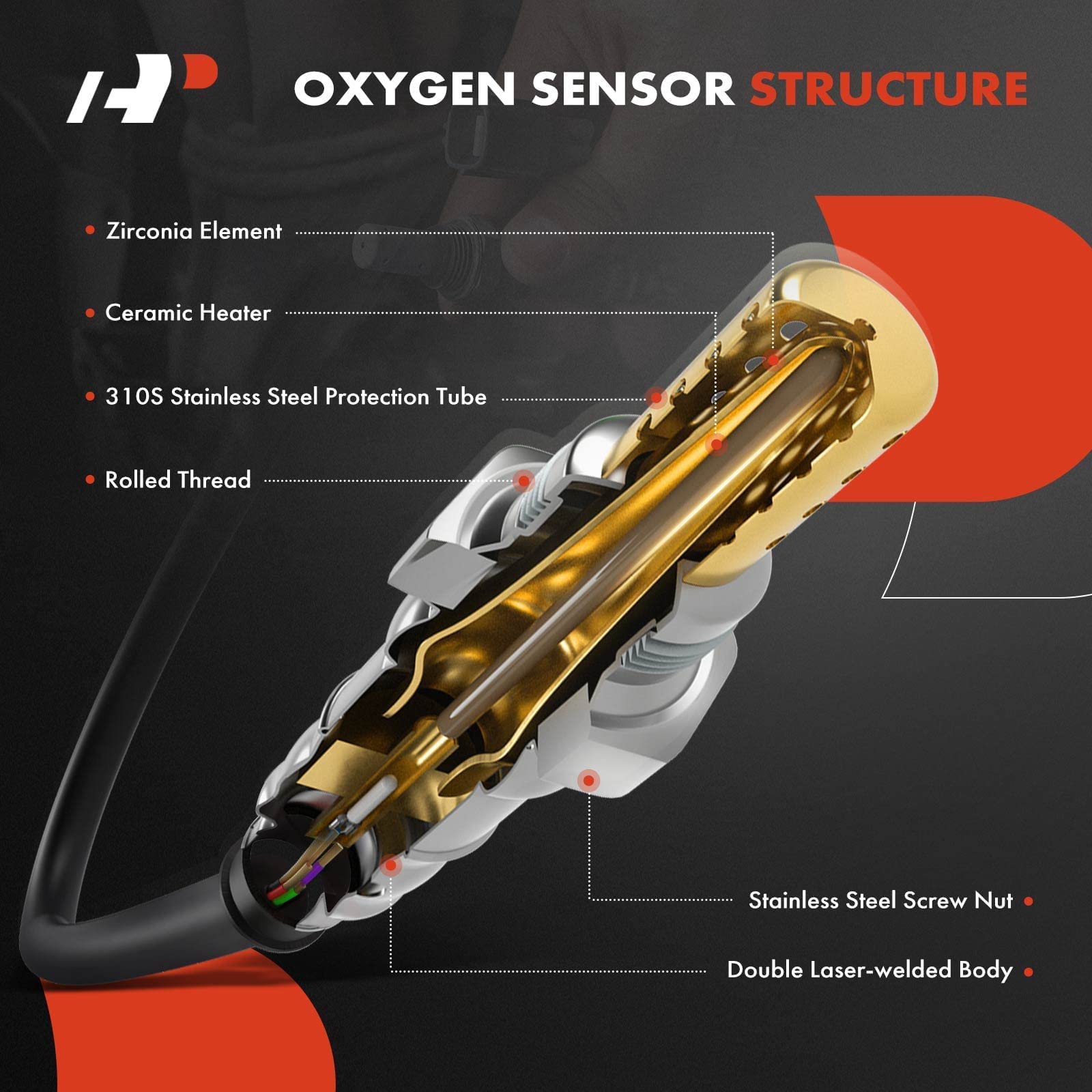A-Premium O2 Oxygen Sensor Compatible with Honda & Acura Models - Accord 2003 2004 2005 2006 2007, TSX 2004 2005 2006 2007 2008