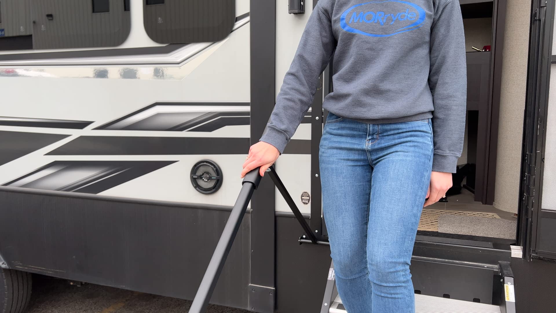 MORryde SP56-469 Safe-T-Rail - Standard Black Steel Safety Rail for Trailers