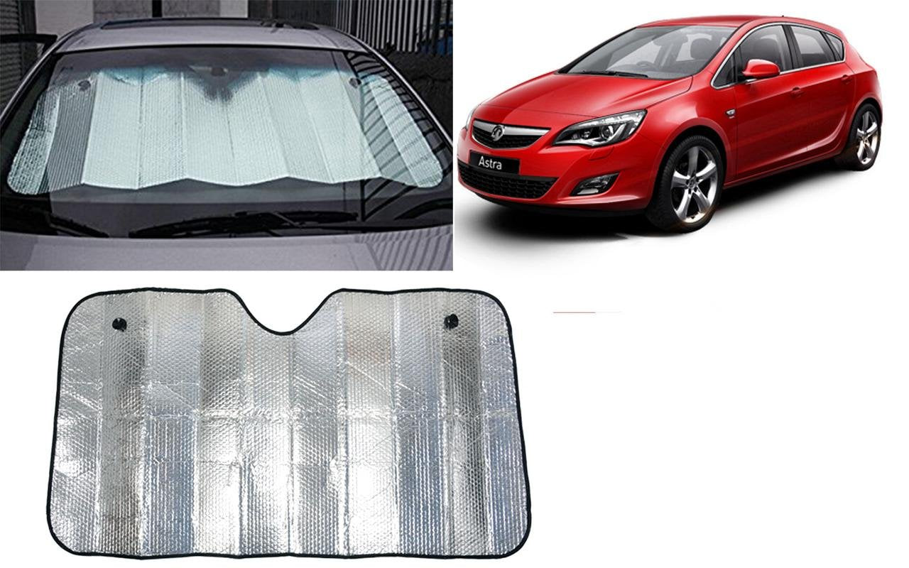 Auto Pearl Collapsible Mesh Foldable Auto Front/Rear Window Silver Sun Shade Car Windshield, 130 * 60Cm for Astra