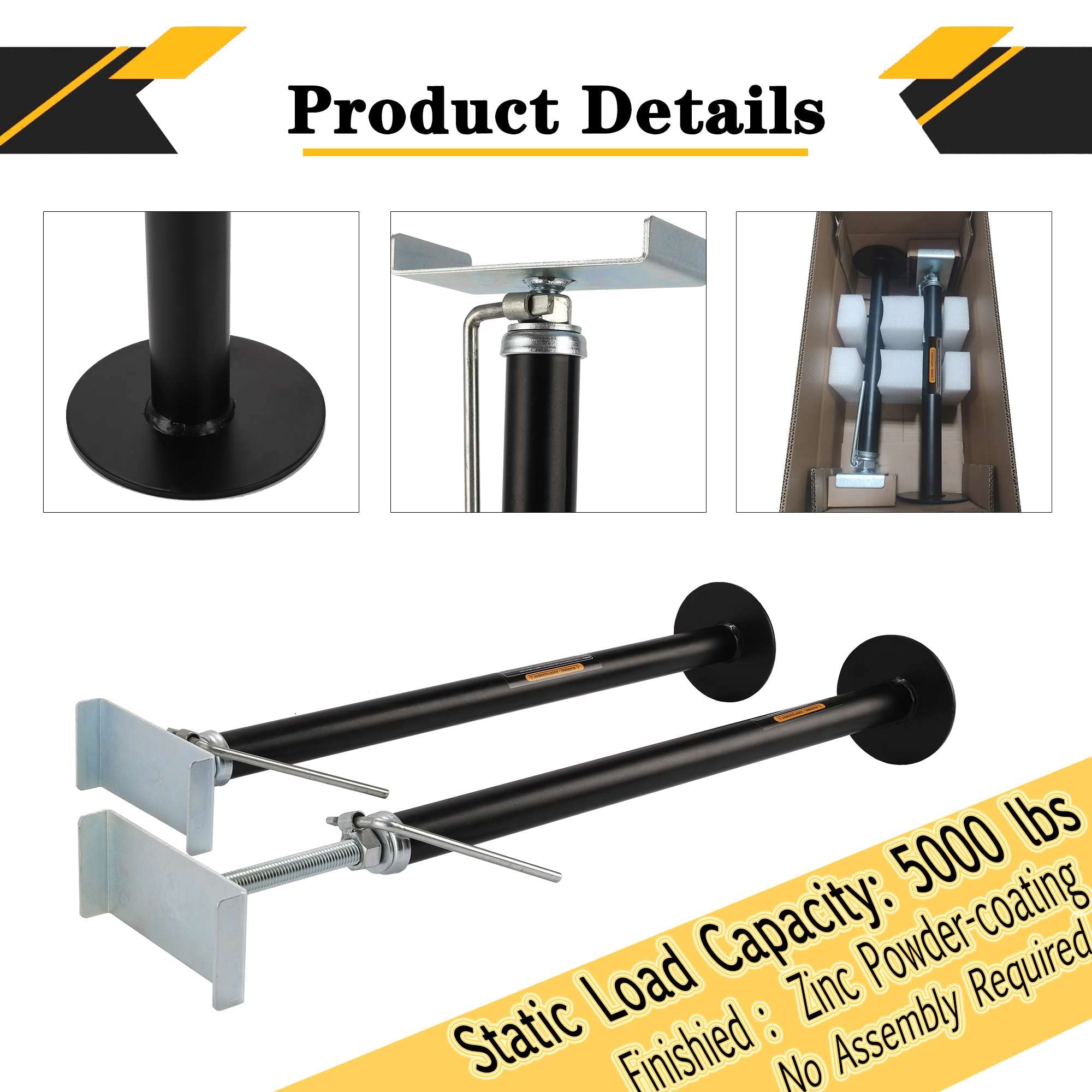 LUSHIH RV Slide Out Support Trailer Stabilizer Jacks, RV Camper Accessories for Travel Trailers - 15'' to 26'' - 5000 Lbs Each -