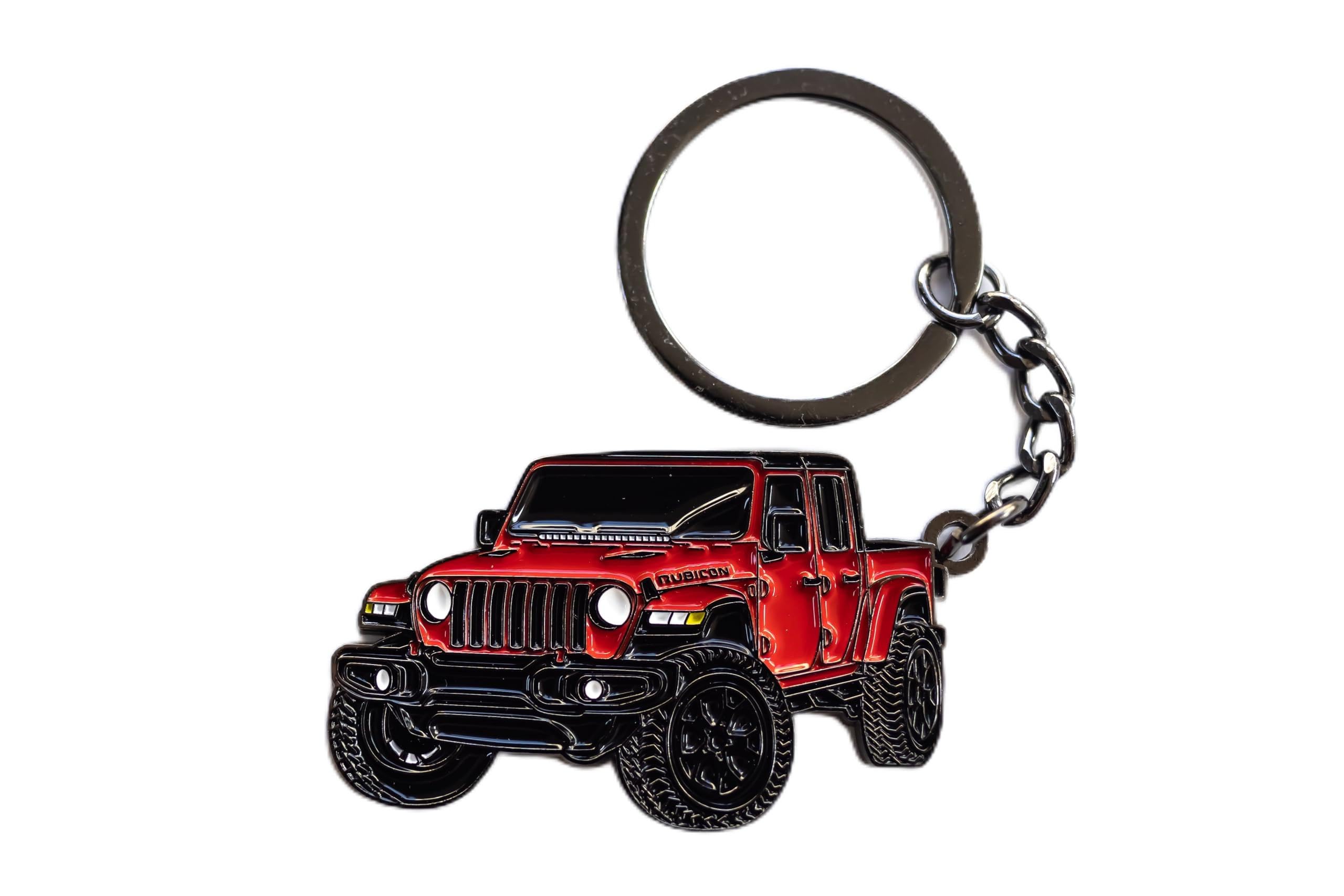 Whitaker World LLC Metal keychain Accessory For Jeep Gladiator! Metal Keychain (Red)
