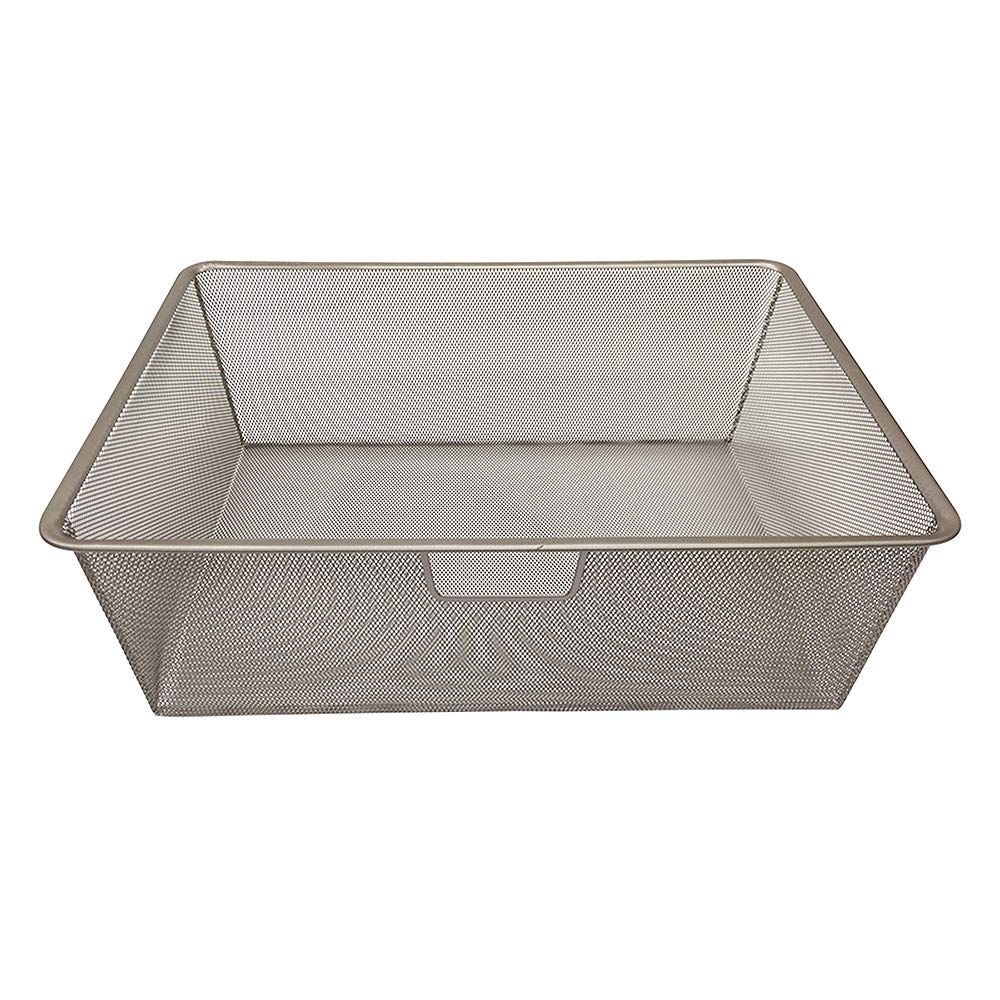 Closet Culture By Knape & Vogt 7.28 In. H X 16.65 In. W X 21.56 In. D Wire Mesh Basket In Champagne Nickel (0335-Bskt-7Cn)
