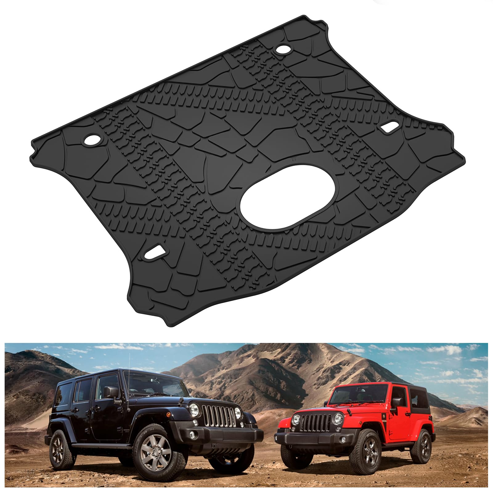 KIWI MASTER Cargo Mat for 2015-2018 Jeep Wrangler JK OEM Replacement 82214404 All Weather Custom Fit Rear Tray Trunk Mat Liner B