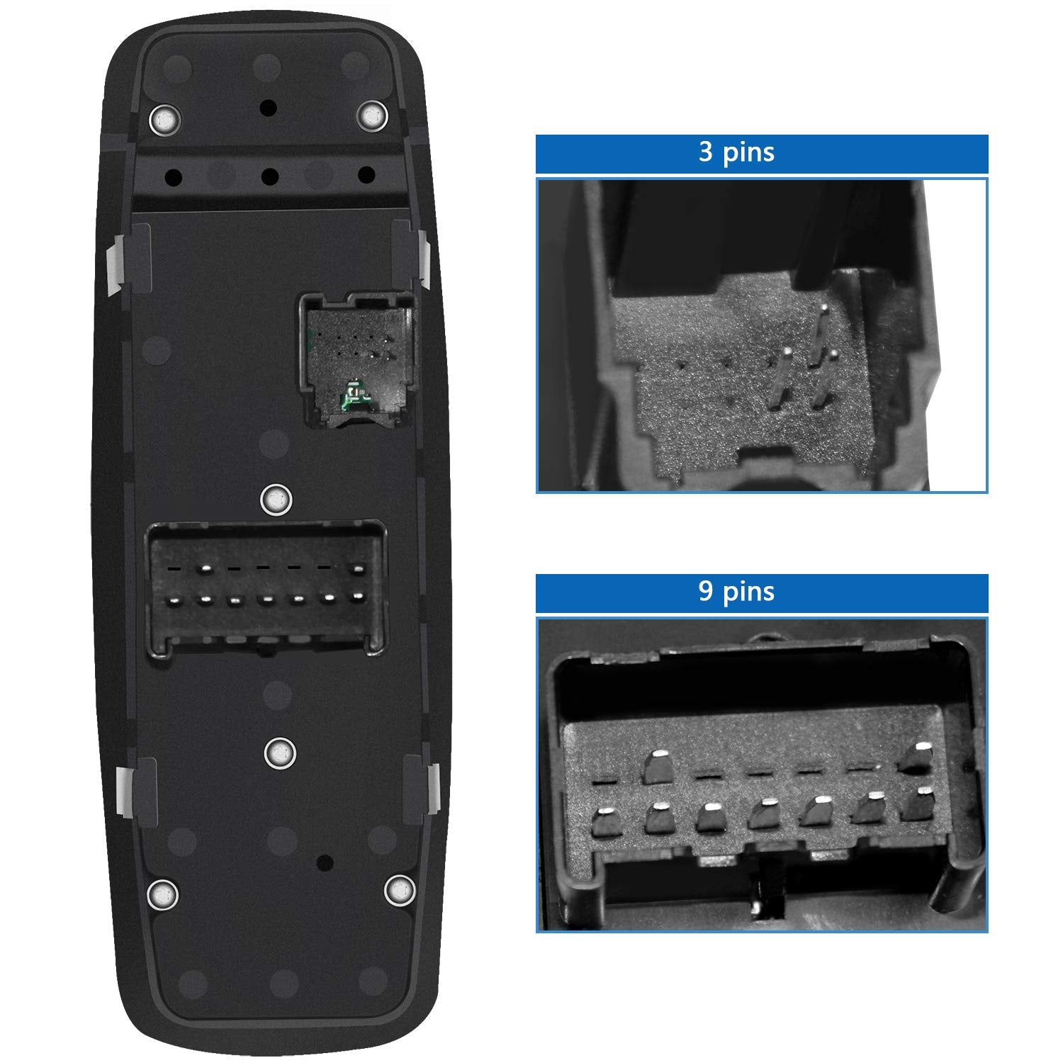 Front Driver Side Power Master Control Window Switch Compatible For 2009-2012 Dodge Ram 1500 2500 3500 Oe Replace # 4602863Ad 4602863Ab 4602863Ac 901-473