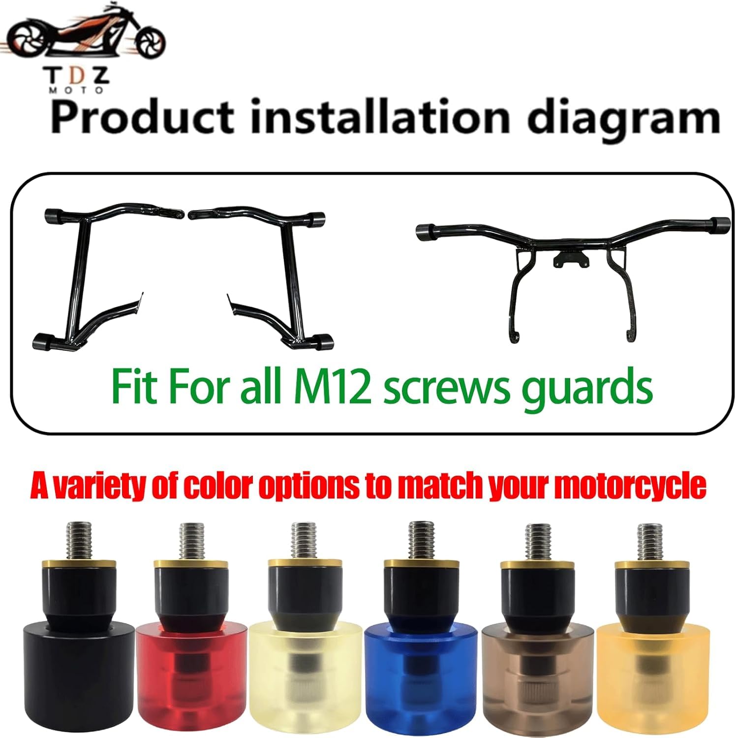 TDZ MOTO Saddle Bag Guards for 2009-2025 Harley Touring, Alloy Steel, A-Black, Model 09-25, Optional Multi-Color Wheel Decor