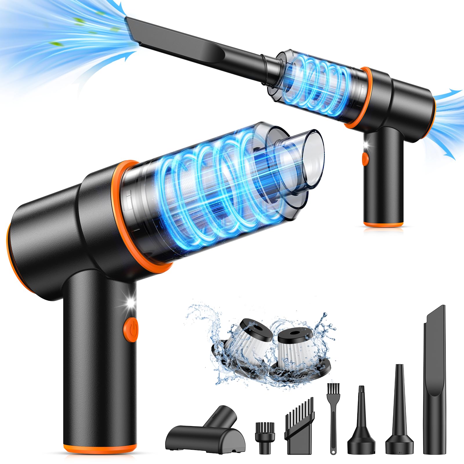 Kmm Handheld Car Vacuum Cleaner, 11000Pa Vacuum Cleaner & Air Duster, 120W High Power Vacuum Portable Cordless, Hand Held Vacuum