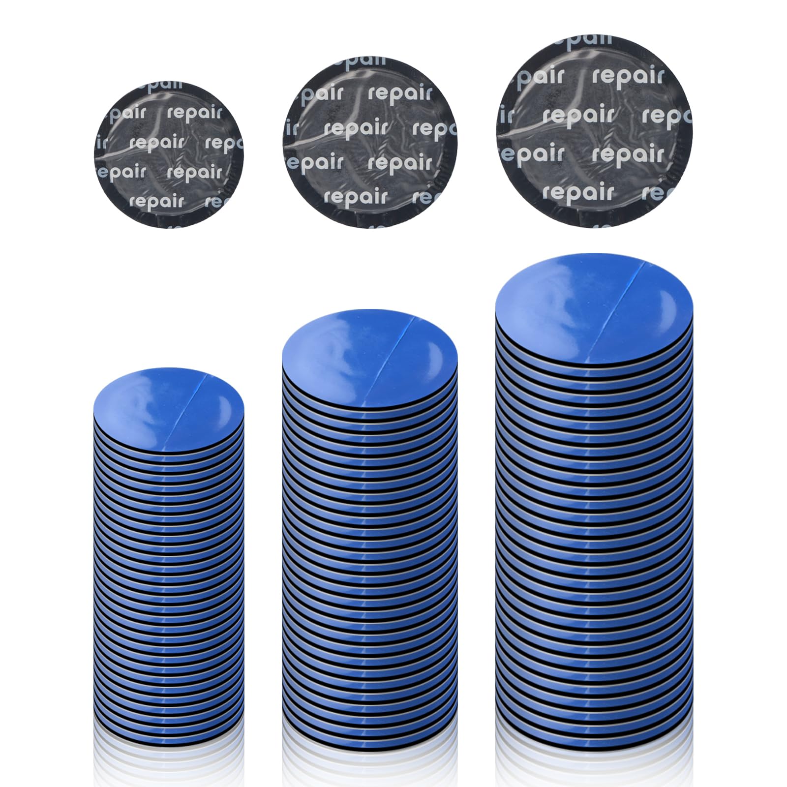 90PCS Car Tire Patch Kit,3-Size Rubber Car Tire Patches Heavy Duty Includes Size 58mm/42mm/32mm,Universal Cars Tires Repair Patc