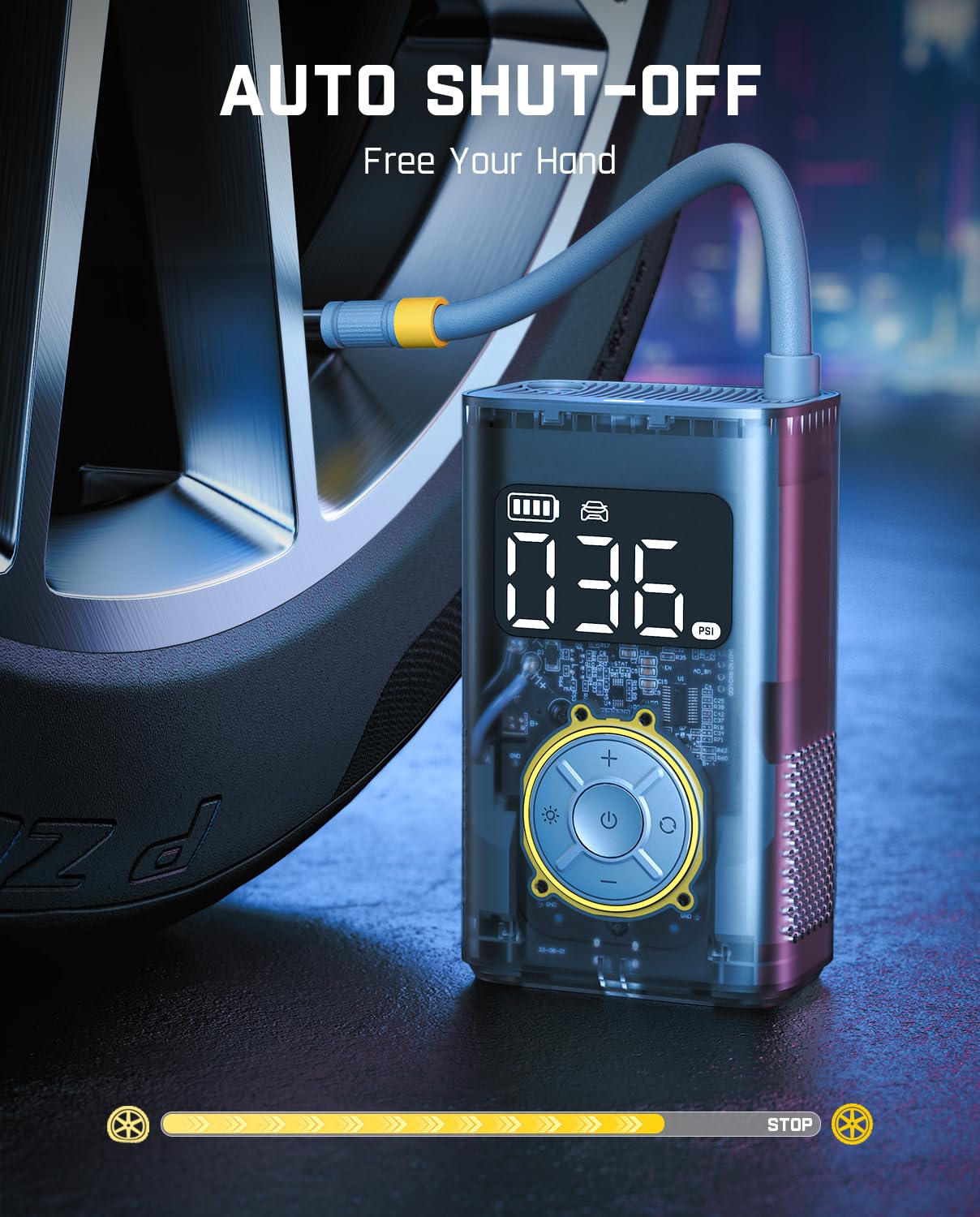 Fanttik X9 Pro Portable Tire Inflator - 150PSI Electric Bike Pump, Digital Pressure Gauge, Mechanical Gray