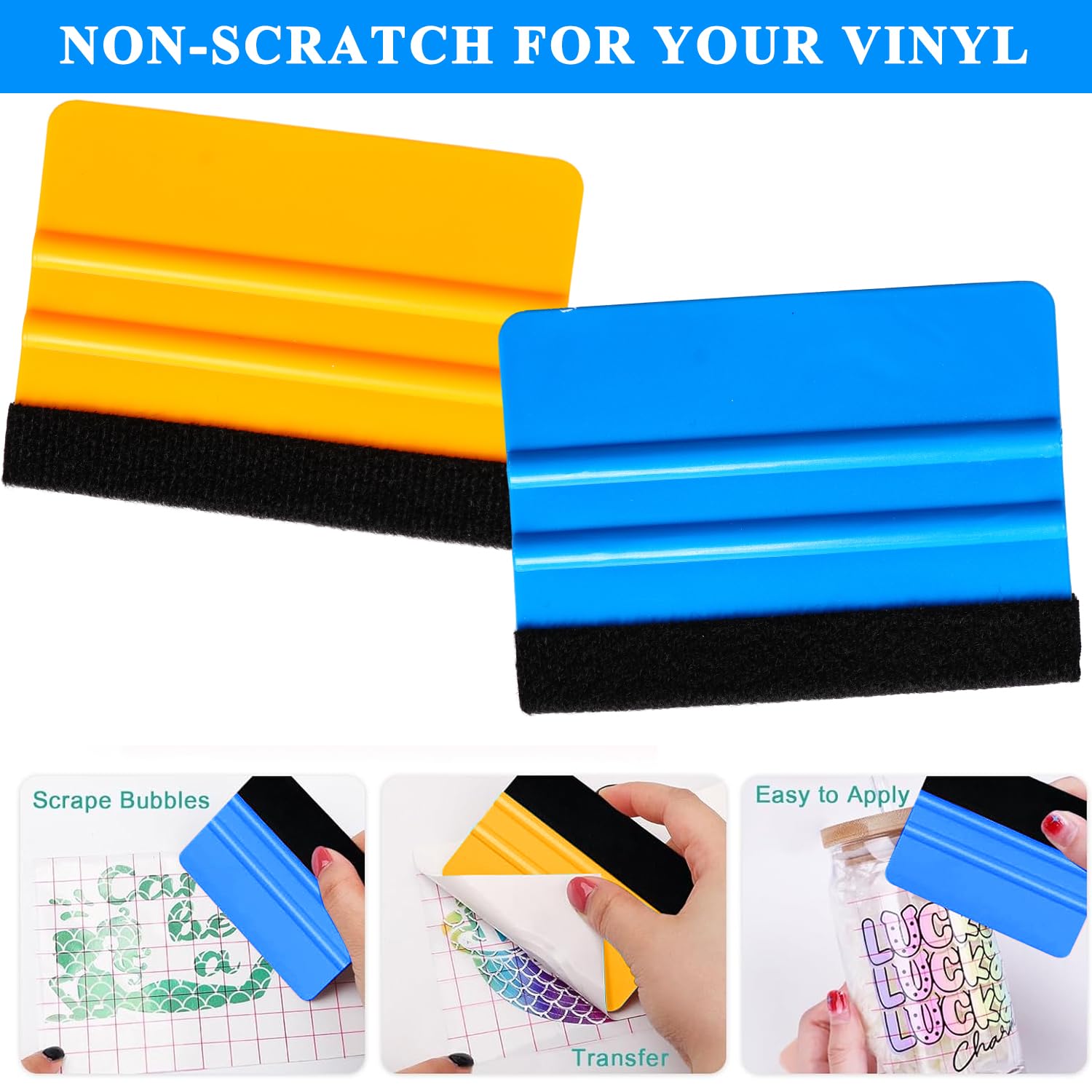 2 Pcs Squeegee For Vinyl Plastic Squeegee Window Tint Squeegee Soft Vinyl Wrap Tools Tint Squeegee For Window Tint,Car Vinyl Wra
