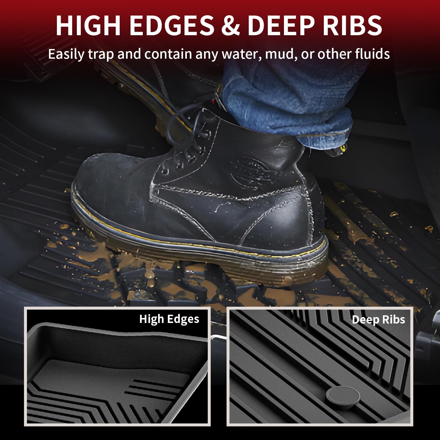 Lasfit Floor Mats&Trunk Mat For Toyota Rav4 2019-2025(Not Fit Hybrid) All Weather Tpe Mats Custom Fit For Floor Liner For Toyota