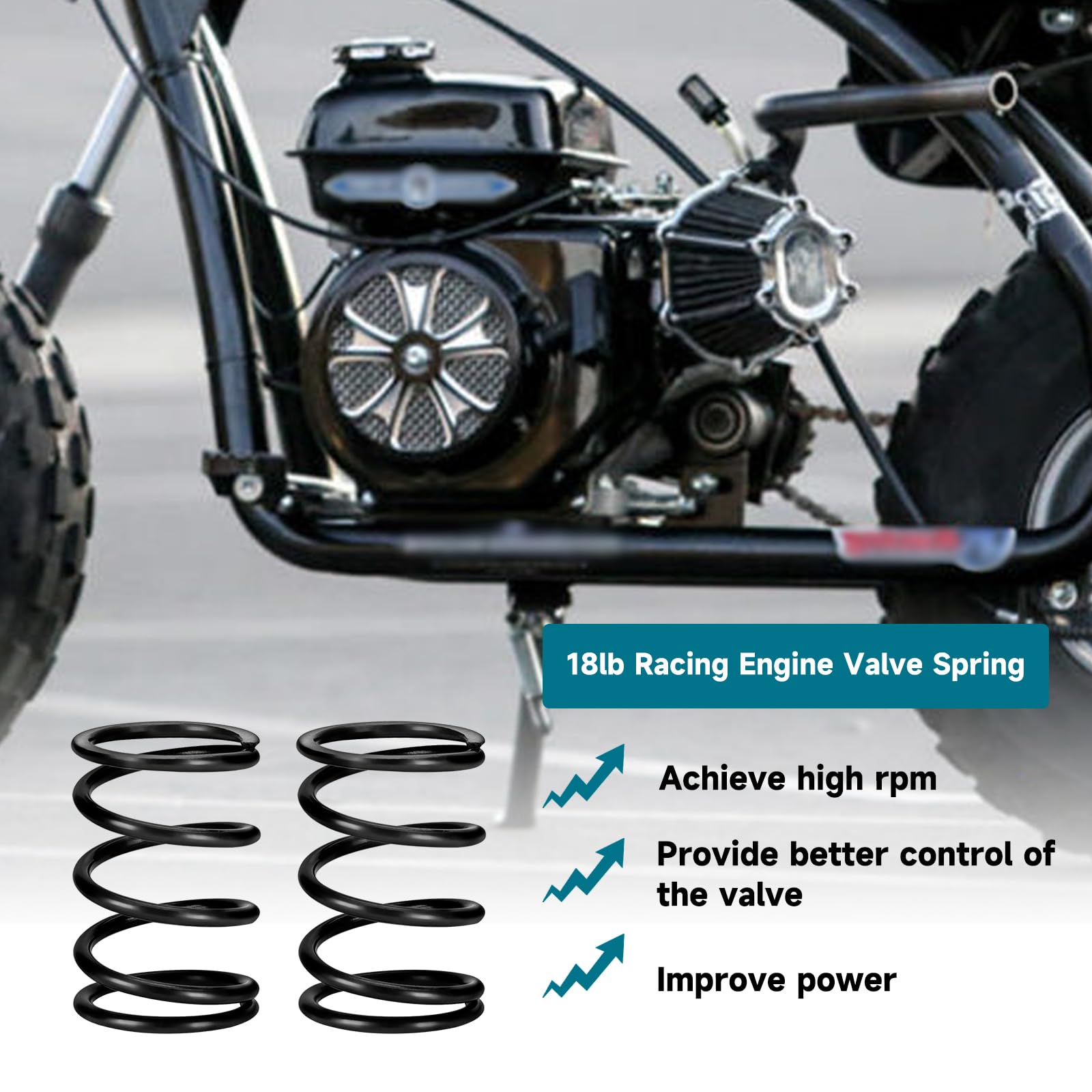 Fvrito Racing 18Lb Valve Springs Kit For Predator 196Cc 212Cc 224Cc Non Hemi Honda Gx160 Gx200 6.5Hp Ohv Clone Engine Mini Bike