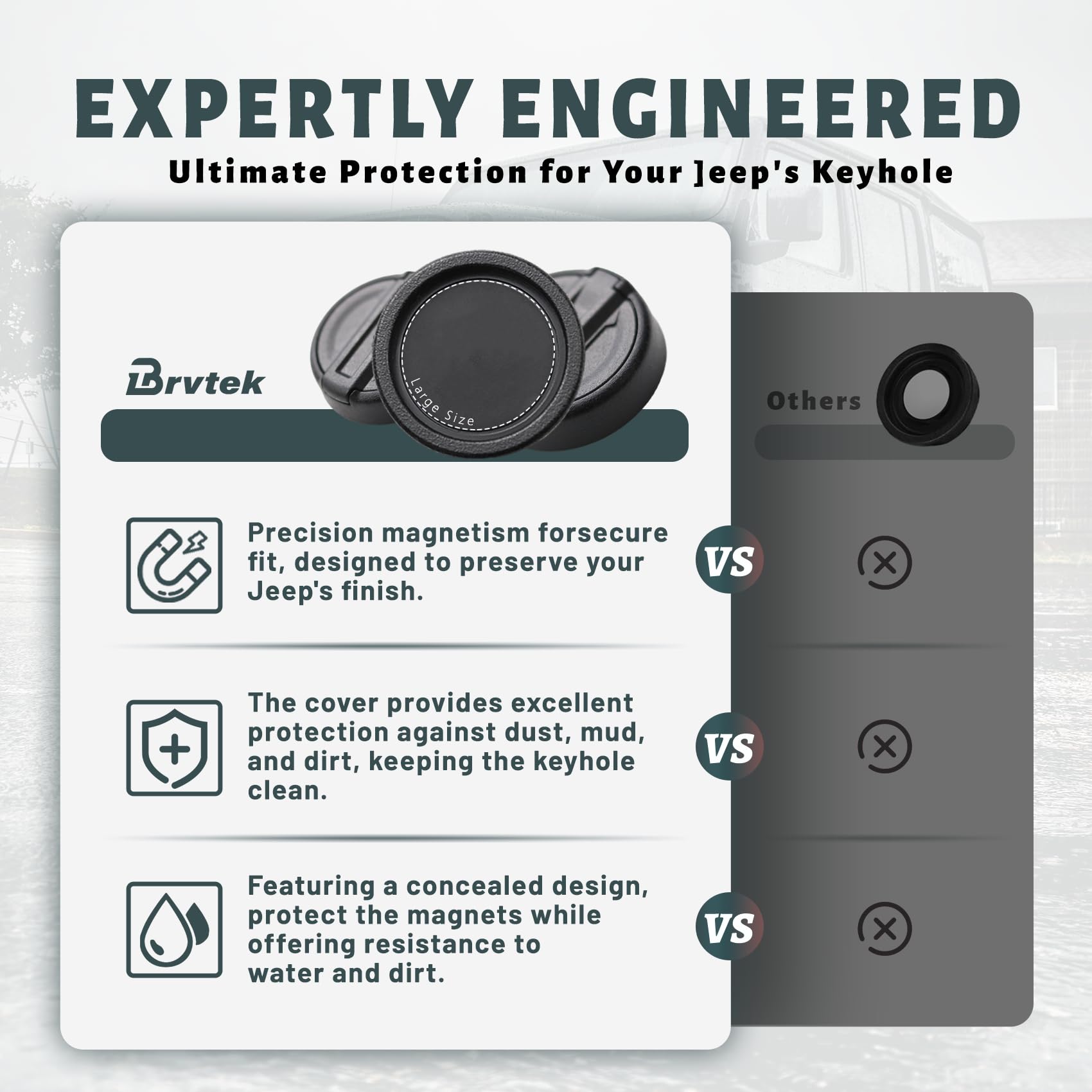 Brvtek For Jeep Keyhole Cover, For 2018-2024 Jeep Wrangler Jl & Gladiator Jt, Door Lock Cover For Wrangler, Front Door Keyhole C