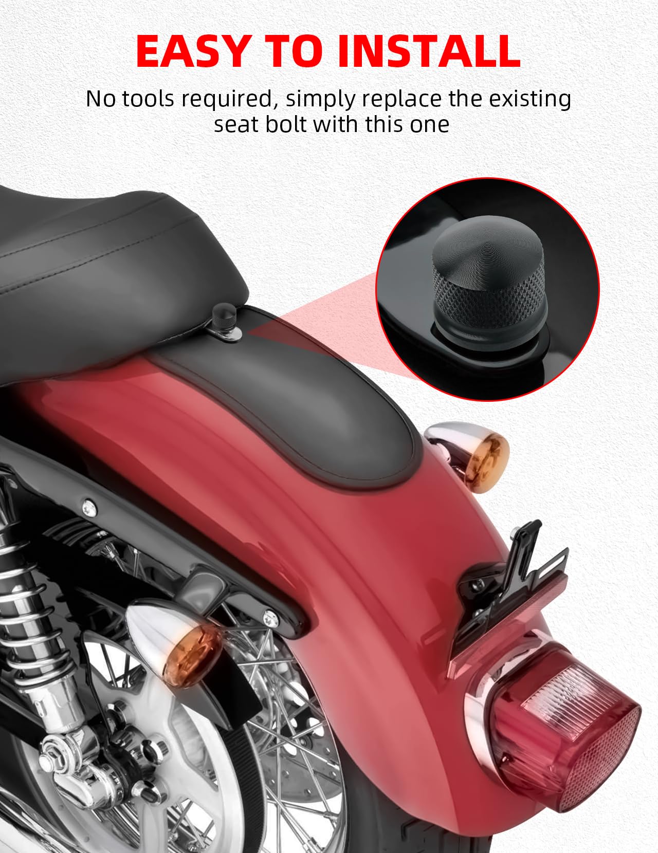 Amazicha Black Aluminium Seat Bolt Screw Nut Mount Kit Compatible For Harley Davidson Touring Sportster Softail Dyna 1996-2024