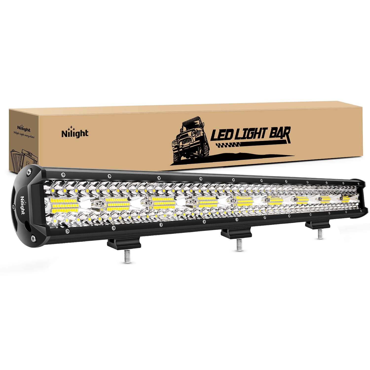 Nilight Led Light Bar 26Inch 540W 50000Lm Flood Spot Combo Triple Row Driving Lamp Roof Bumper Off Road Led Work Lights Pods For