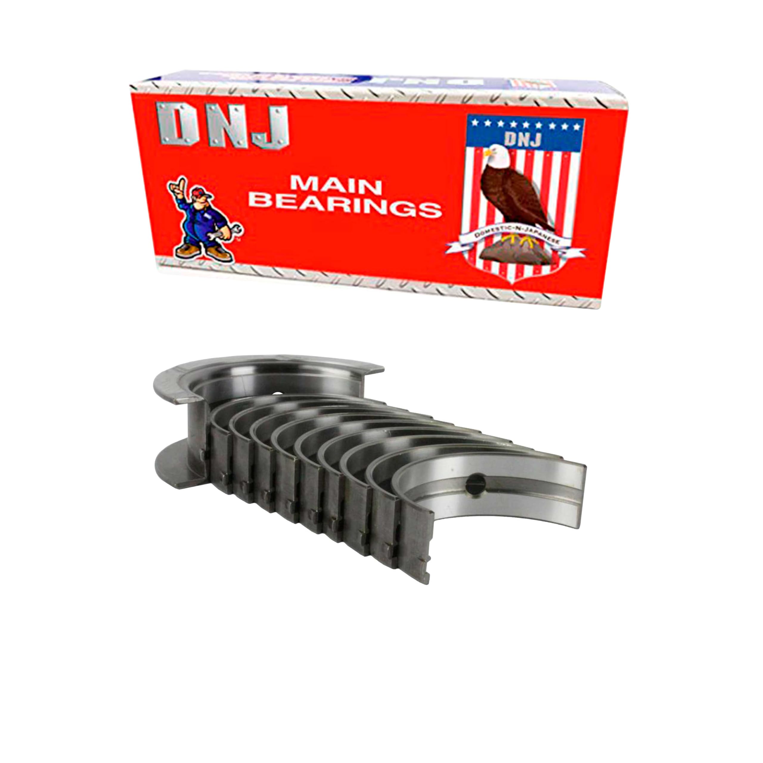 Dnj Mb405.10 Oversize Main Bearings Set For 1983-1993 Ford, Mazda 626, B2000, B2200 2.0L-2.2L L4 12V Sohc 133Cid