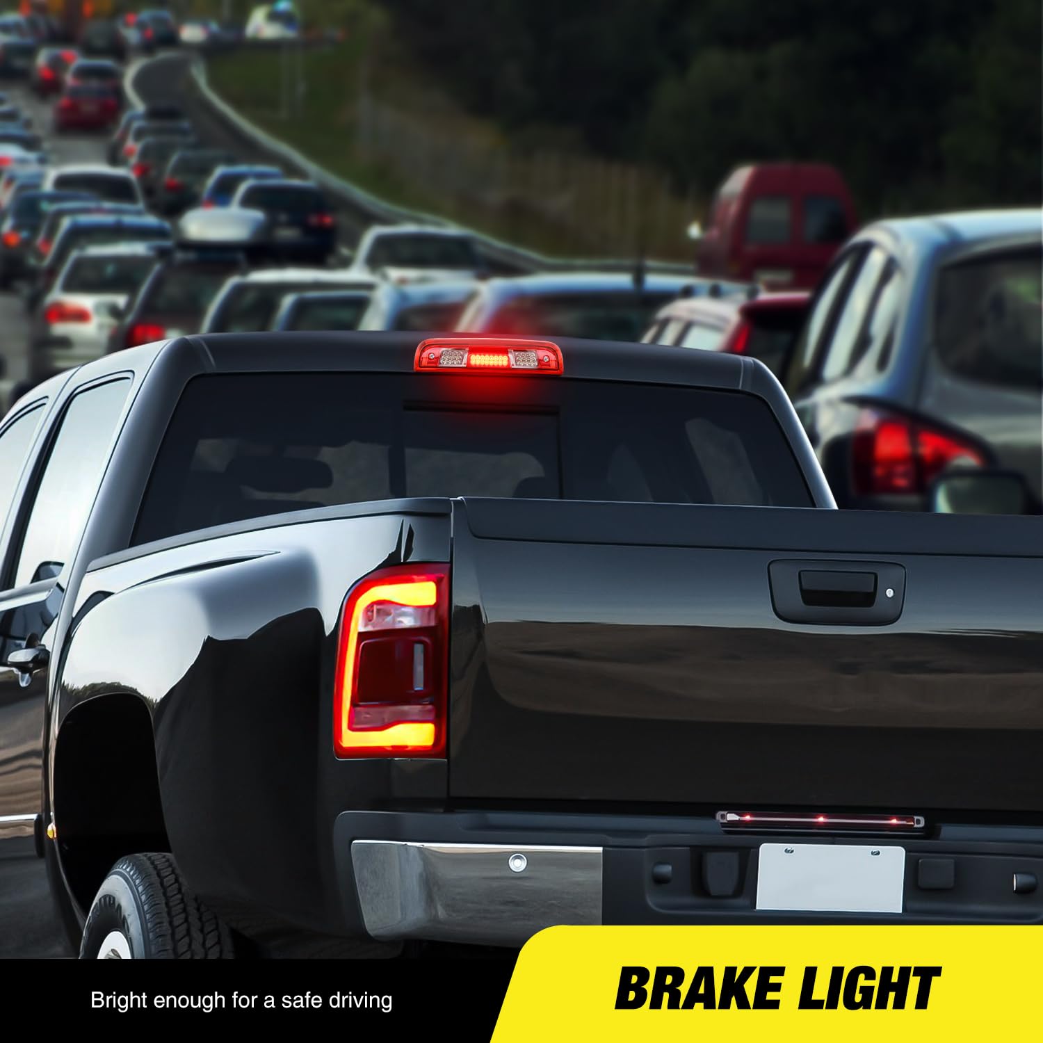 Nilight Third Brake Light High Mount 3Rd Brake Stop Reverse Cargo Led Lights Red Shell Compatible With Chevy Silverado Gmc Sierr