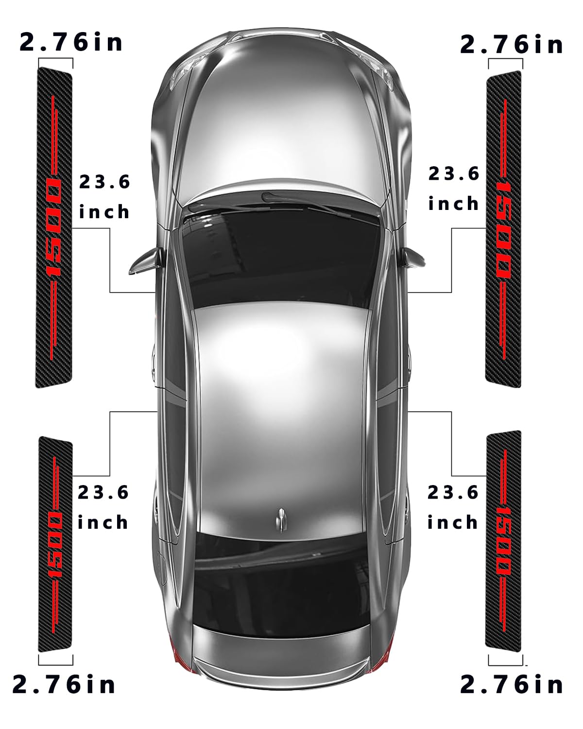 LINOAH Door Sill Protectors for RAM 1500, Carbon Fiber Leather Door Sill Sticker for Dodge RAM 1500 Door Sill Guards, Car Interi