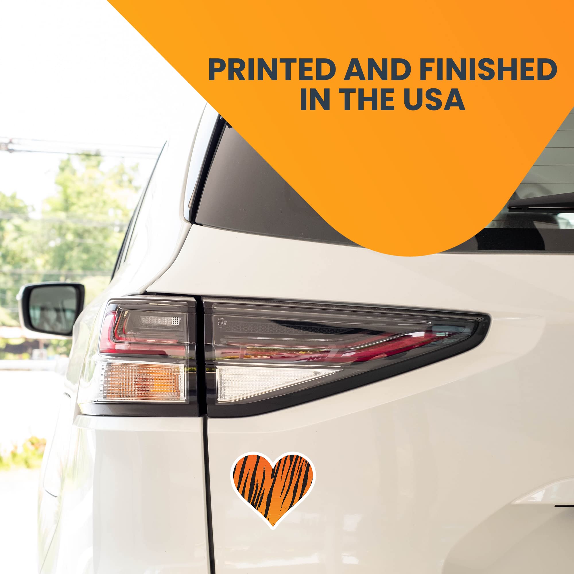 Magnet Me Up Tiger Print Heart Magnet Decal, 5 Inches, Heavy Duty Automotive Magnet For Car Truck Suv Or Any Other Magnetic Surf