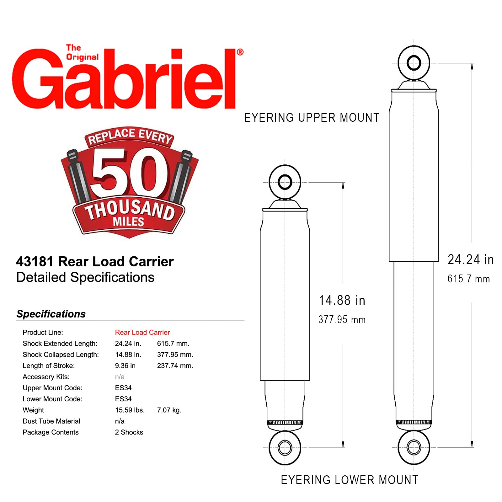 Gabriel 43181 Load Carrier