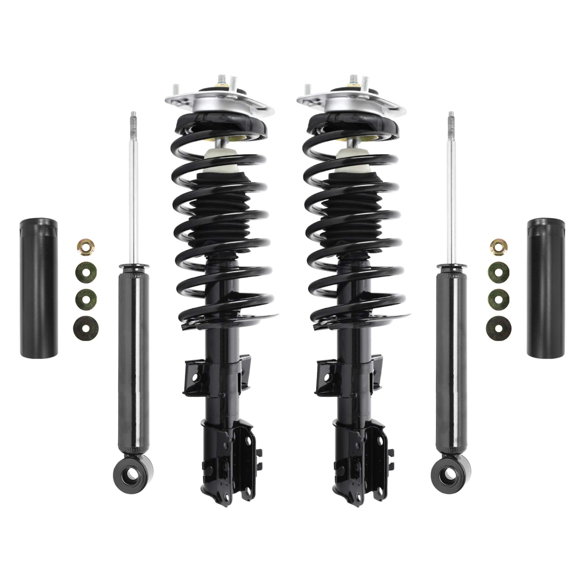 Unity Automotive Complete Strut Assembly Shock Kit, Model 4-11550-259320-001, Fits 1993-1997 Volvo 850, Front and Rear Replacement