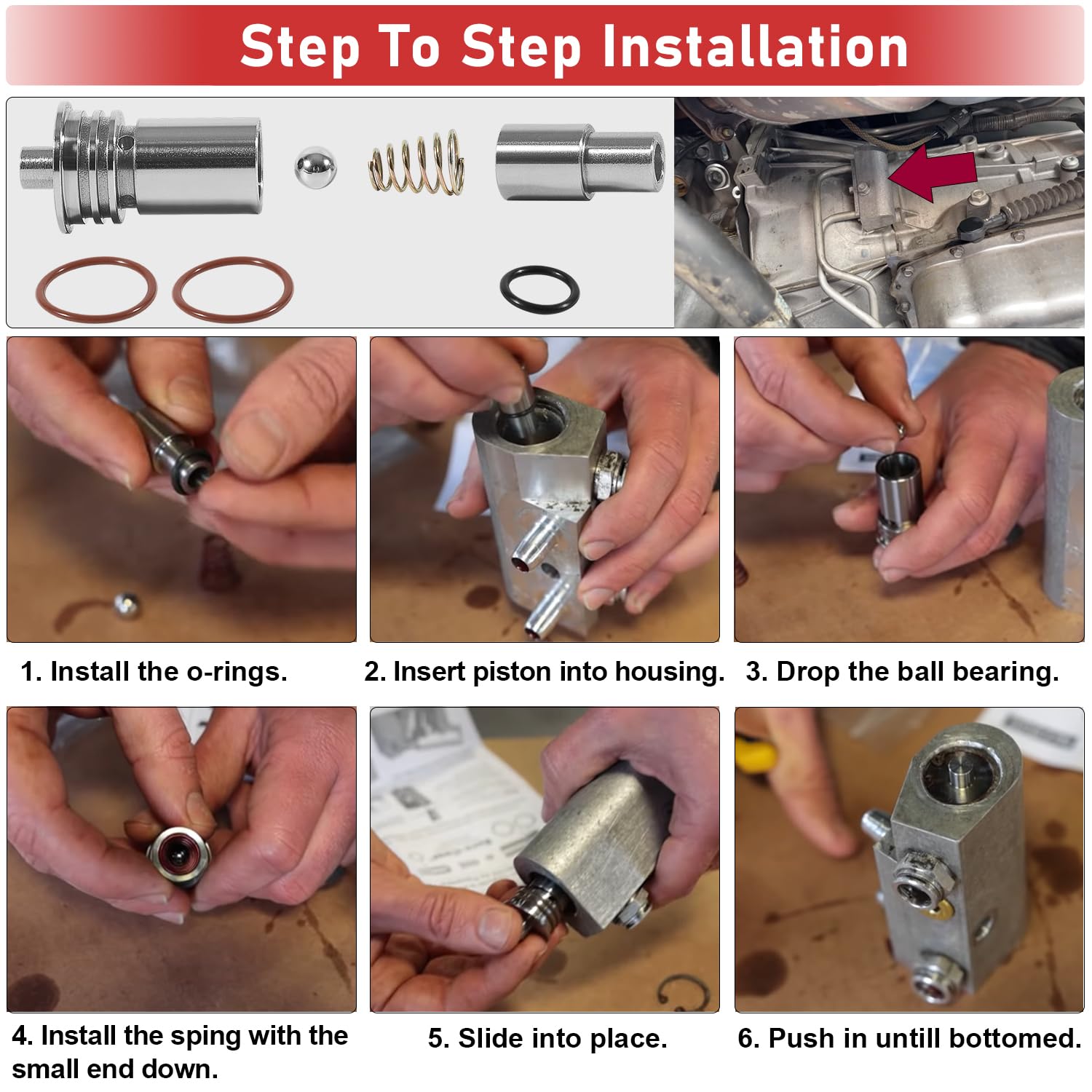 Camoo STL010 Cooler Flow Bypass Valve Kit for GM 6L80/6L90/8L90/10L90, Quality Steel, Transmission Cooling Upgrade