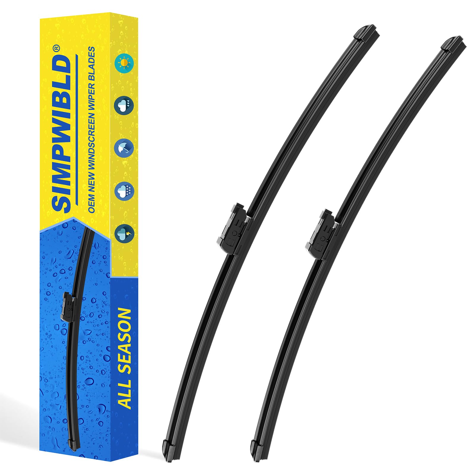 2 Factory Wiper Blades Replacement For 2019-2021 Volkswagen Arteon/2016-2021 Volkswagen Passat/2017-2021 Tesla 3 Original Equipm